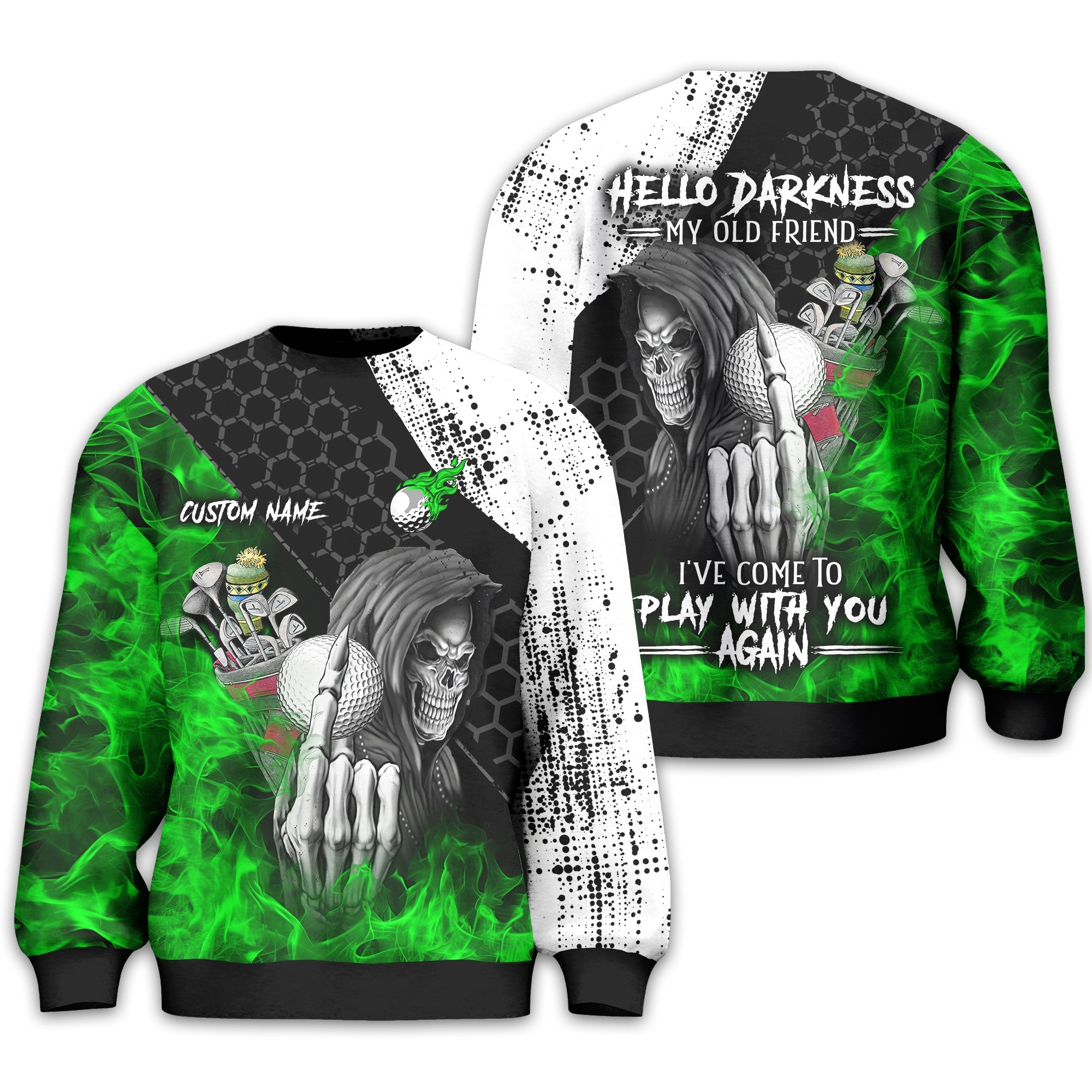 Hello Darkness My Old Friend Custom Golf Shirt, Present For Golfer