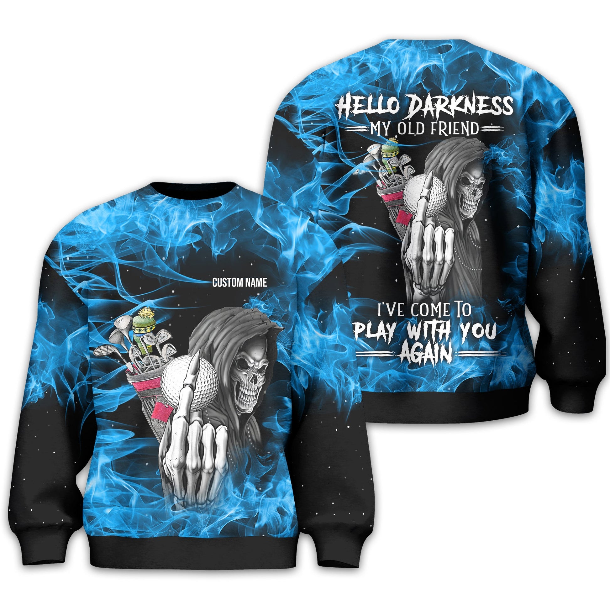 Hello Darkness My Old Friend Personalized Golf Polo Shirt, Golf Shirt For Men, Gift For Golfers