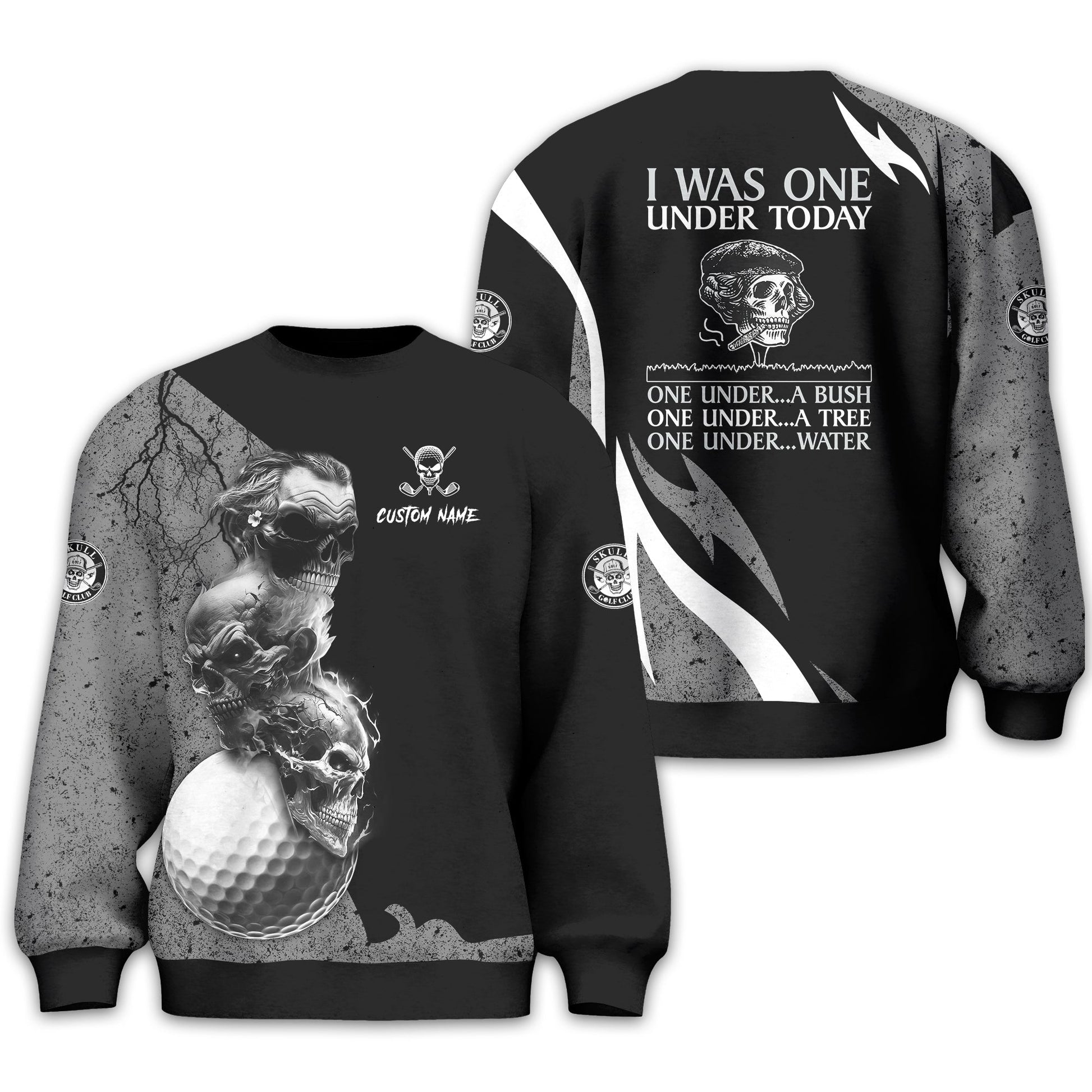 I Was One Under Today Custom Golf Polo Shirt, Skull Golf Shirt, Gift For Golfers, Funny Golf Polo Shirt