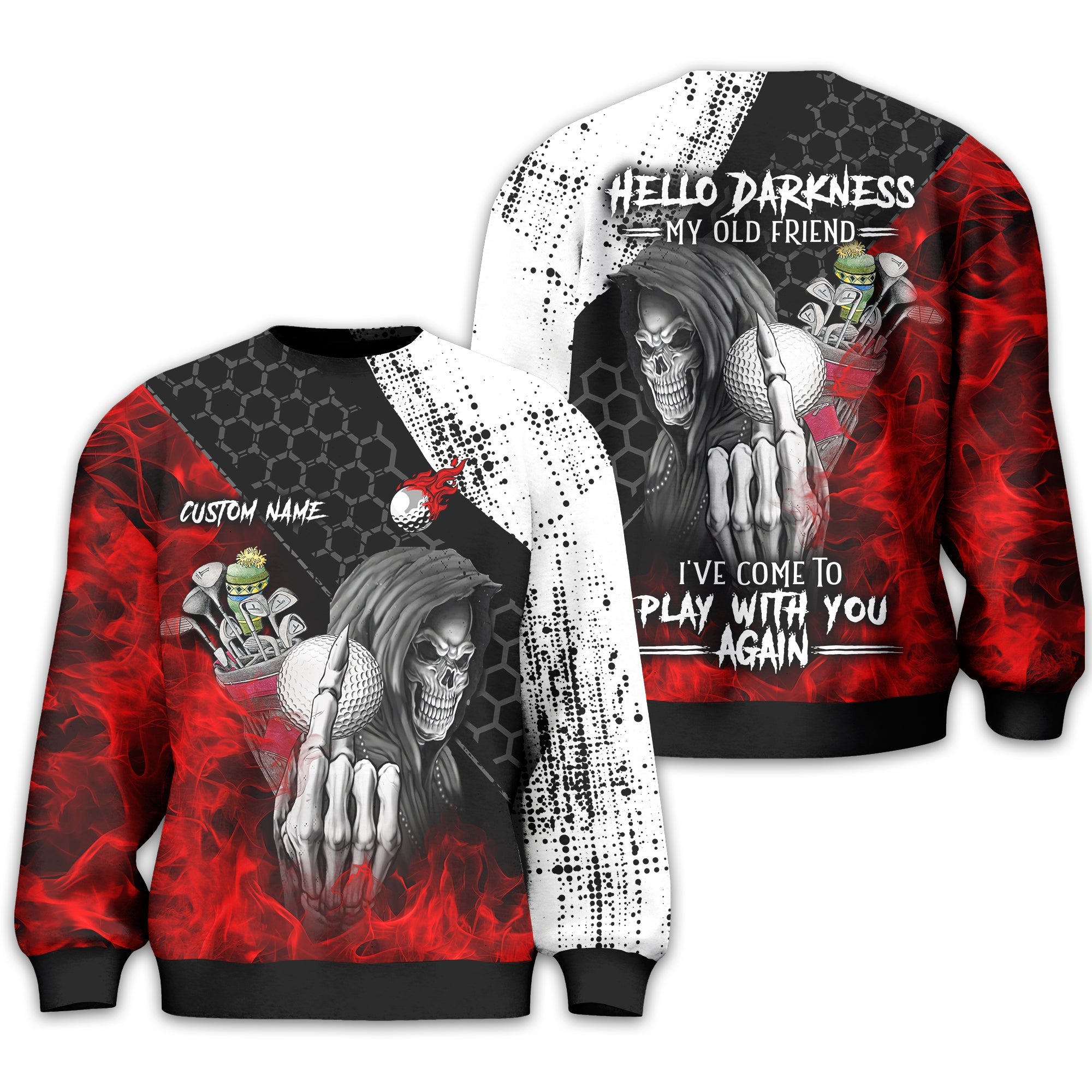 Hello Darkness My Old Friend Custom Golf Shirt, Present For Golfer