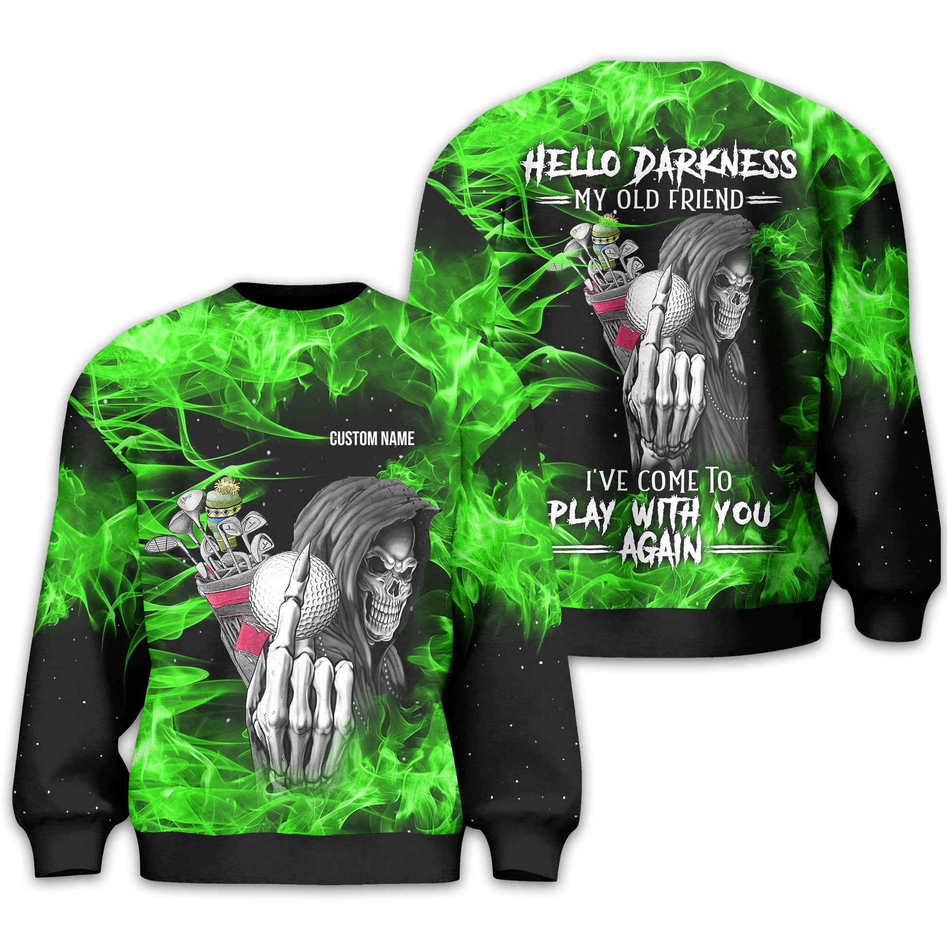 Hello Darkness My Old Friend Personalized Golf Polo Shirt, Golf Shirt For Men, Gift For Golfers