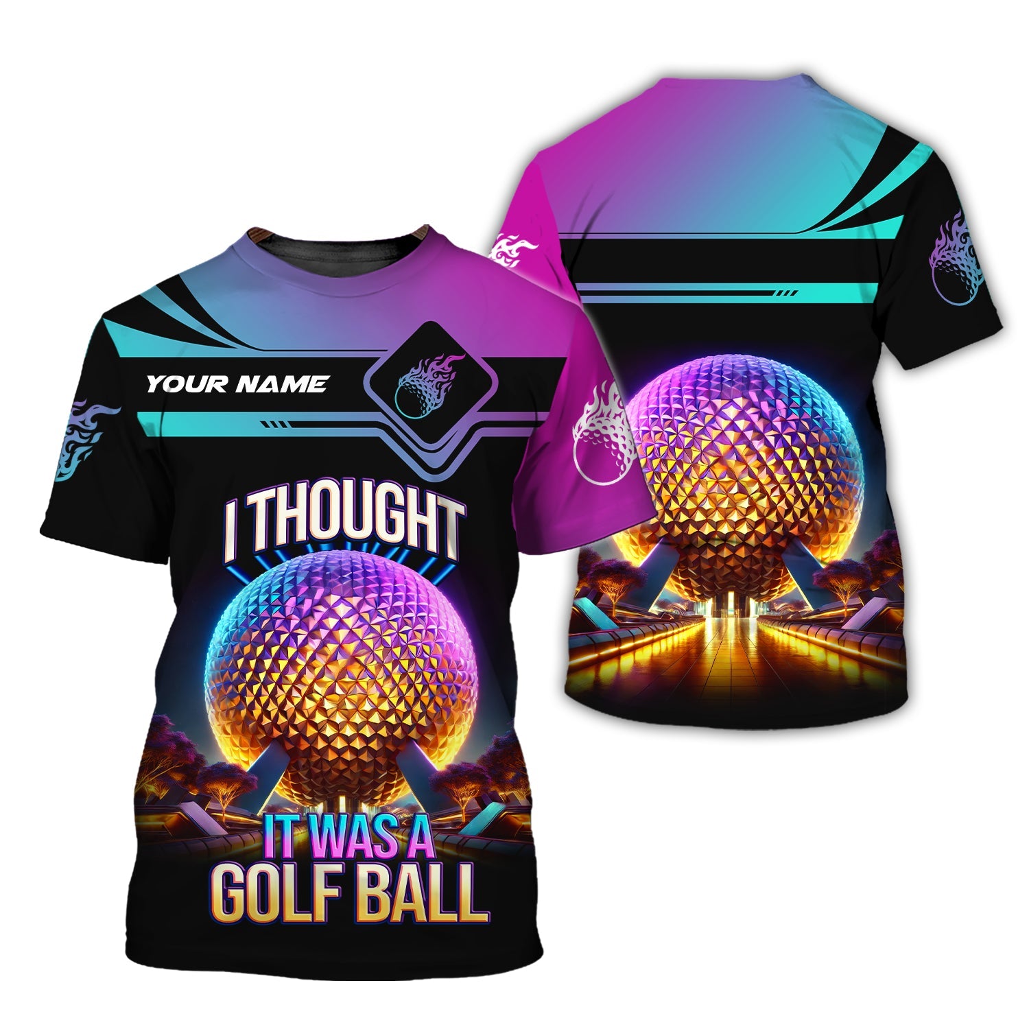 I Thought It Was A Golf Ball Custom Golf Polo Shirt, Gift For Golfers, Golf Gift Ideas, Funny Golf Shirt