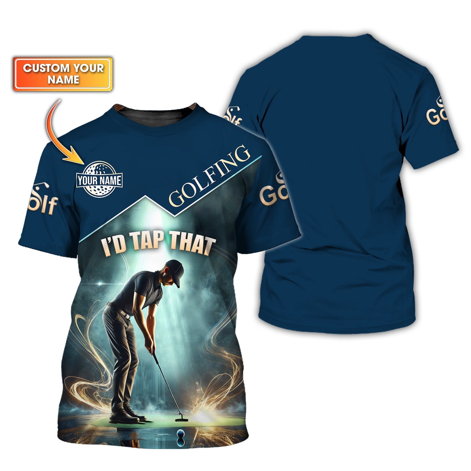 I'd Tap That Custom Golf Polo Shirt, Gift For Golfers, Golf Gift For Men