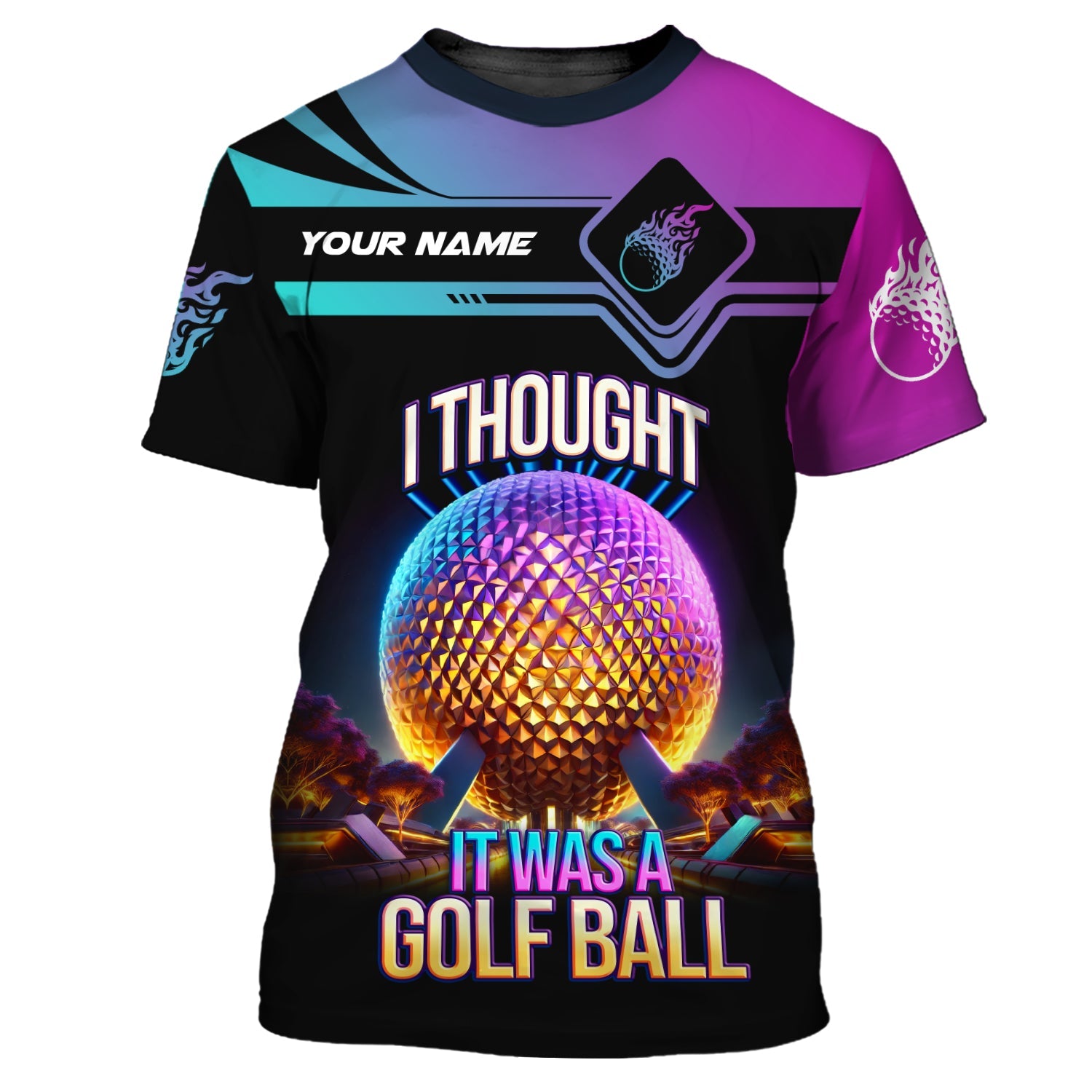 I Thought It Was A Golf Ball Custom Golf Polo Shirt, Gift For Golfers, Golf Gift Ideas, Funny Golf Shirt