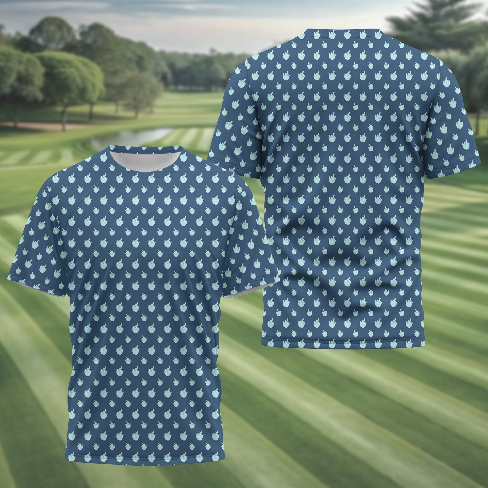 Middle Finger Dirty Absurd Golf Polo Shirt, Fun Golf Shirts For Men, Funny Golf Shirt