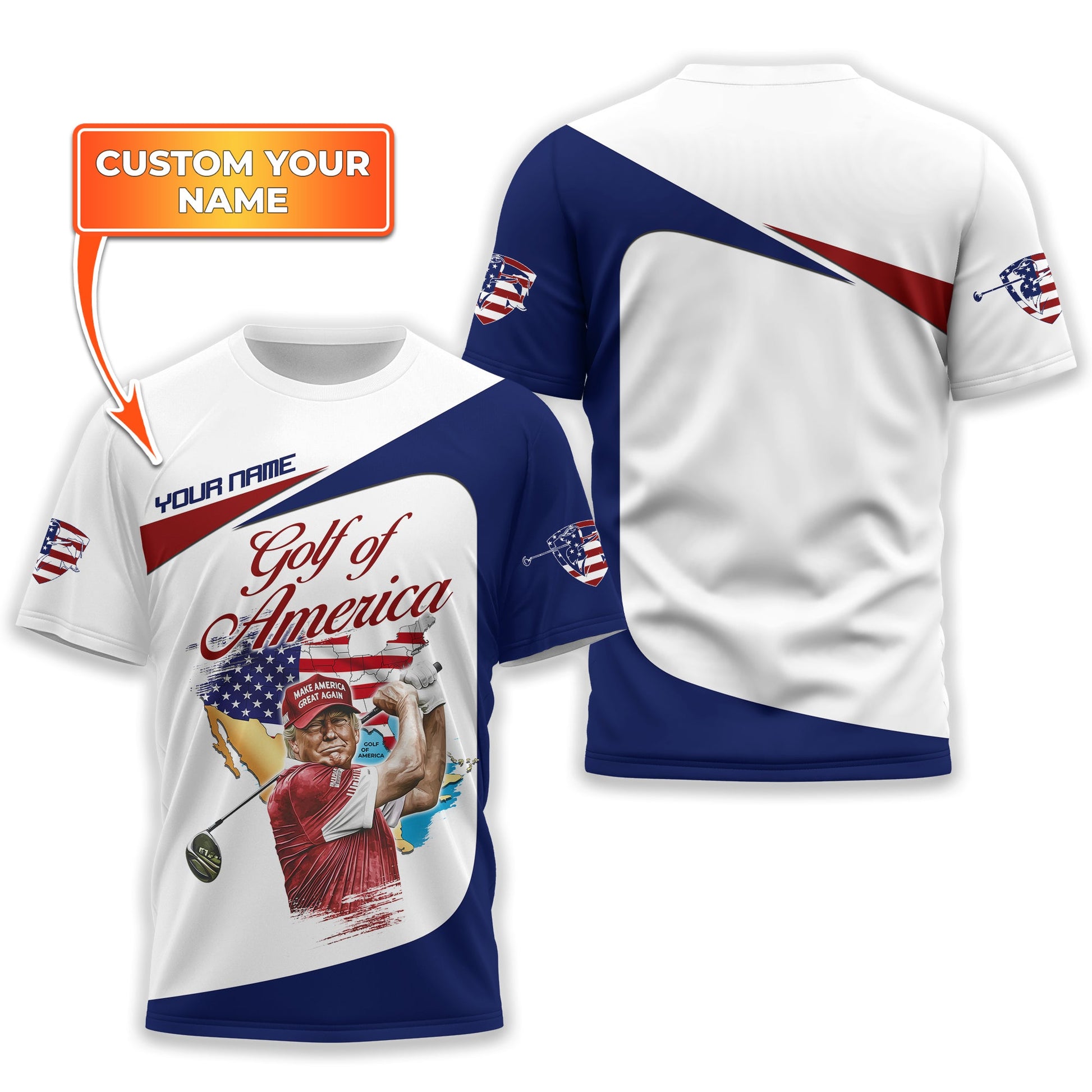 Trump Golf Of America Custom Men's Golf Polo Shirt, Golfing Apparel, Gift For Golfers