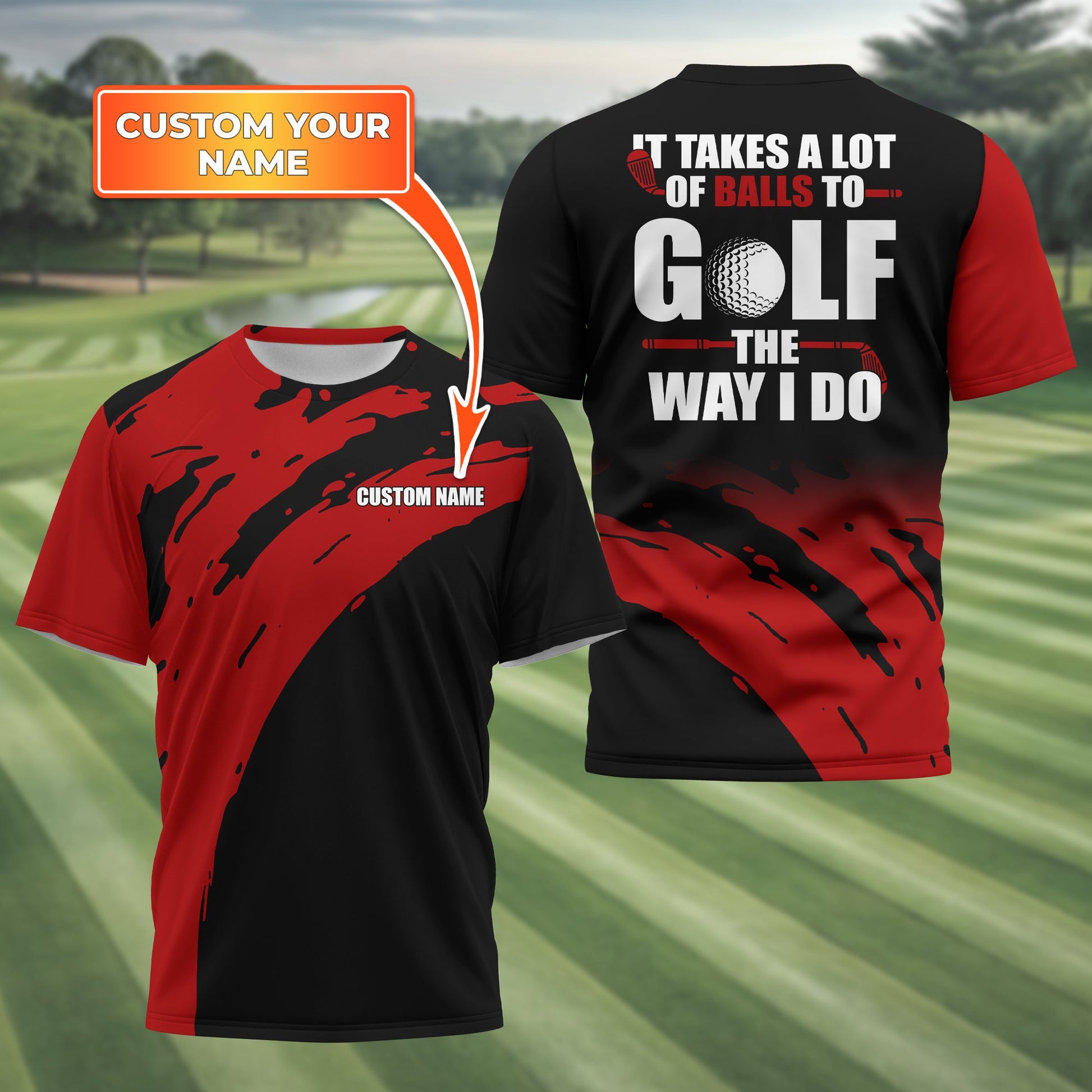 It Takes A Lot Of Balls To Golf The Way I Do Personalized Golf Polo Shirt, Golf Shirt For Men, Gift For Golfers