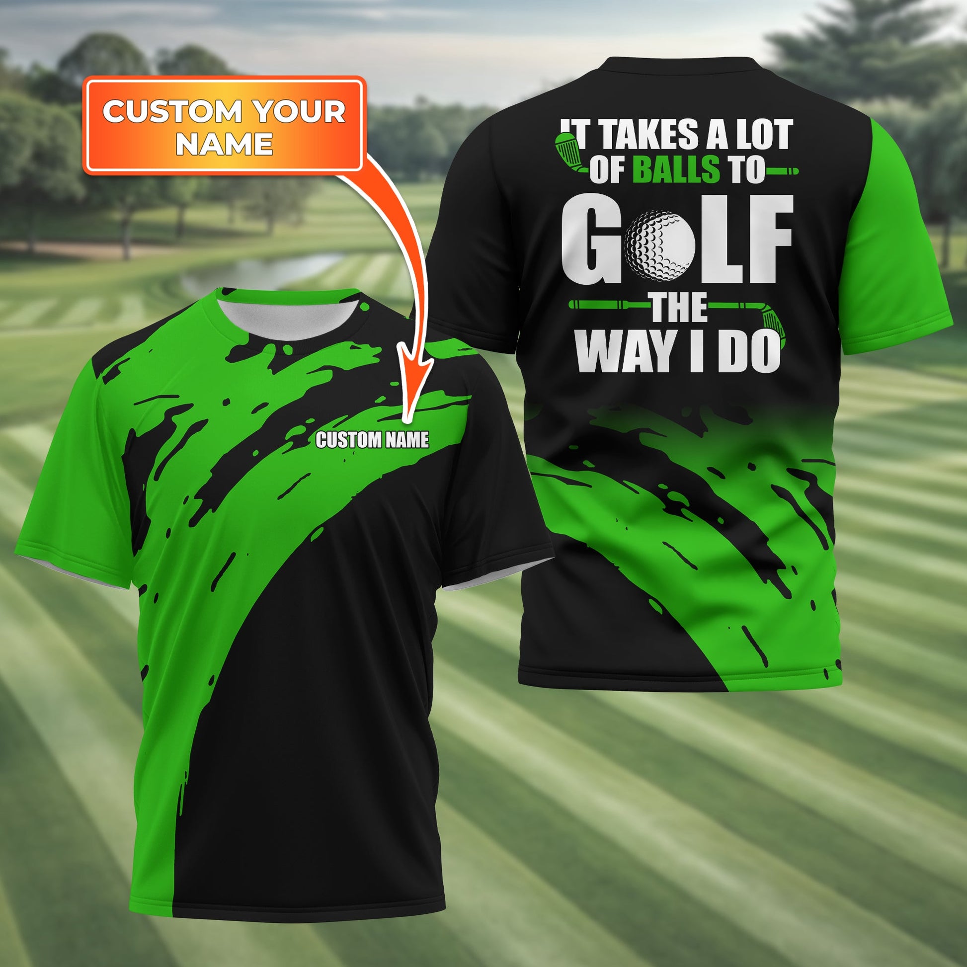 It Takes A Lot Of Balls To Golf The Way I Do Personalized Golf Polo Shirt, Golf Shirt For Men, Gift For Golfers