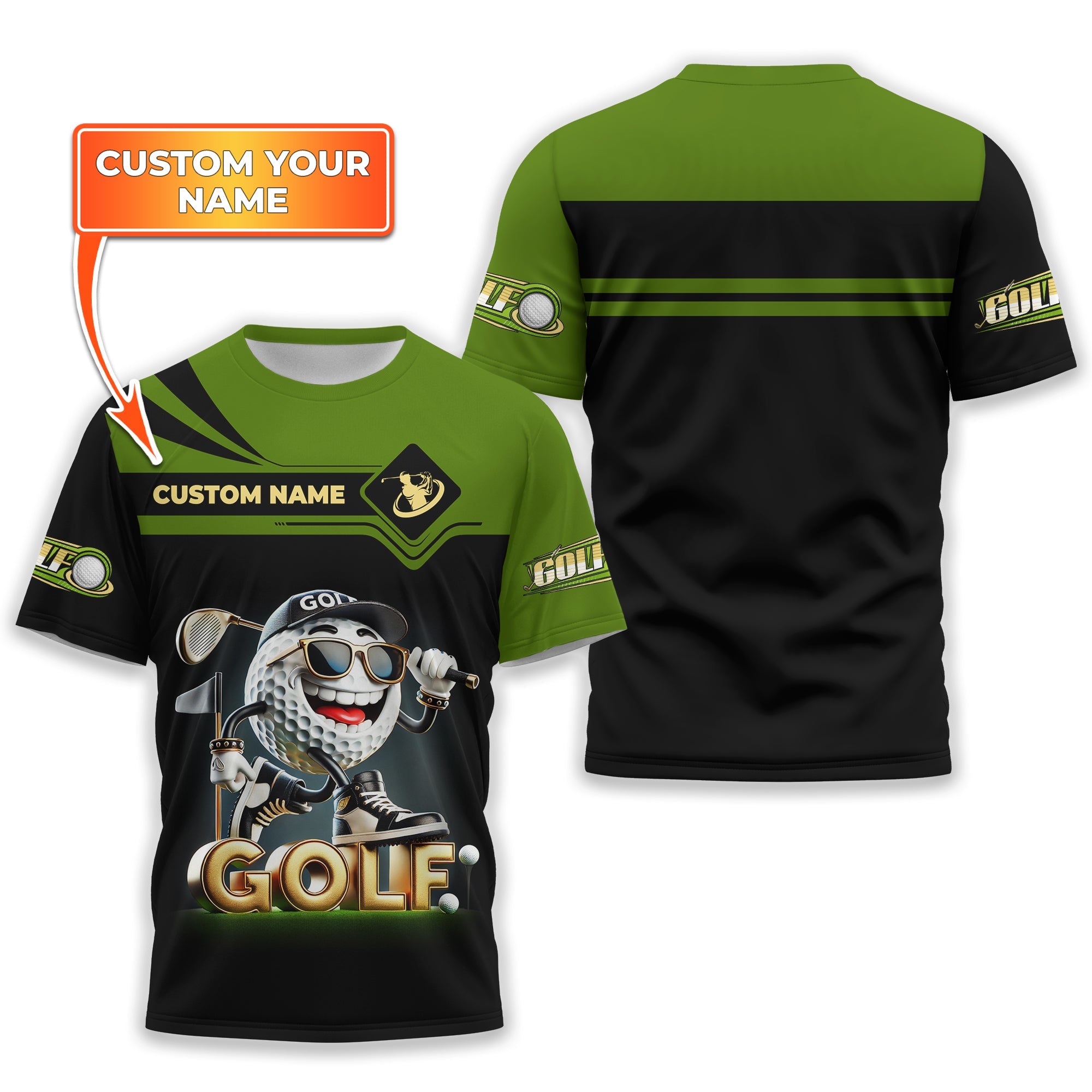 Funny Golf Ball Shirt, Custom Men's Golf Polo Shirt, Golfing Apparel, Funny Golf Polos, Gift For Golfers