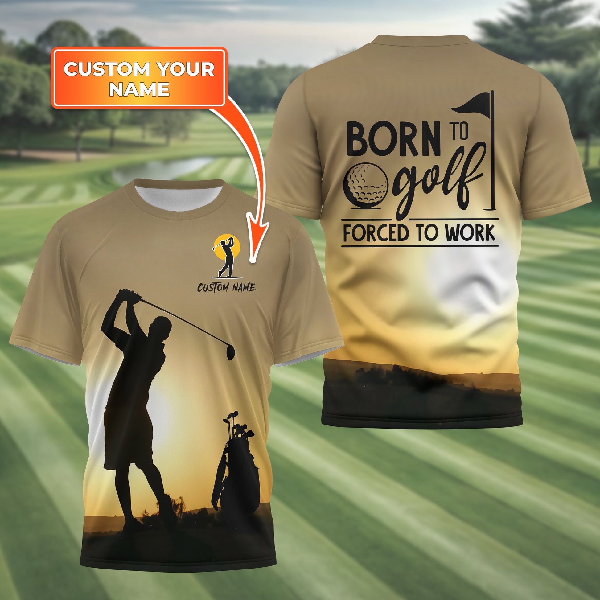 Born To Golf Forced To Work Custom Golf Polo Shirt, Golf Shirt, Gift For Golfers