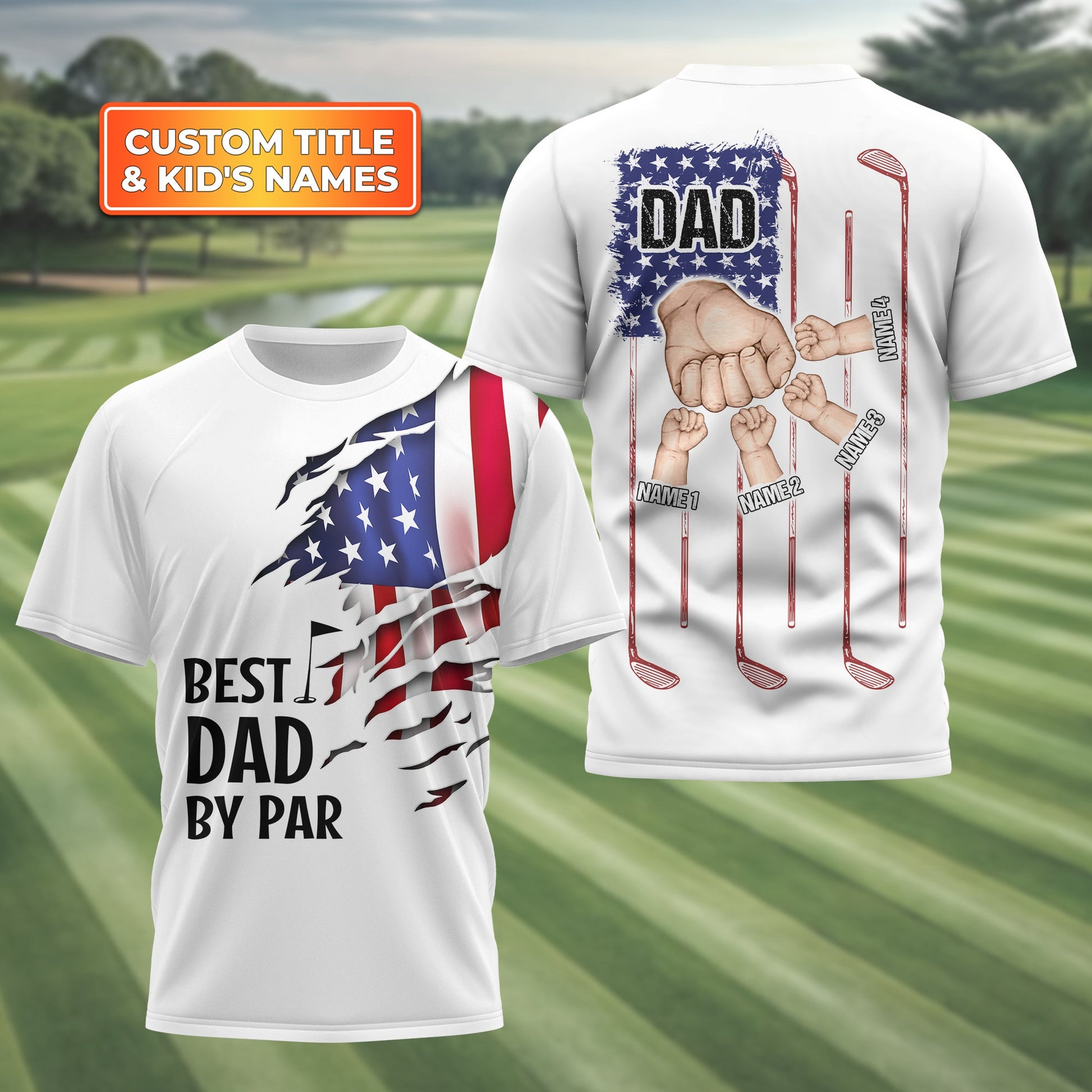 Best Dad By Par Custom Golf Polo Shirt, Gift For Golfers, Golf Gift For Men