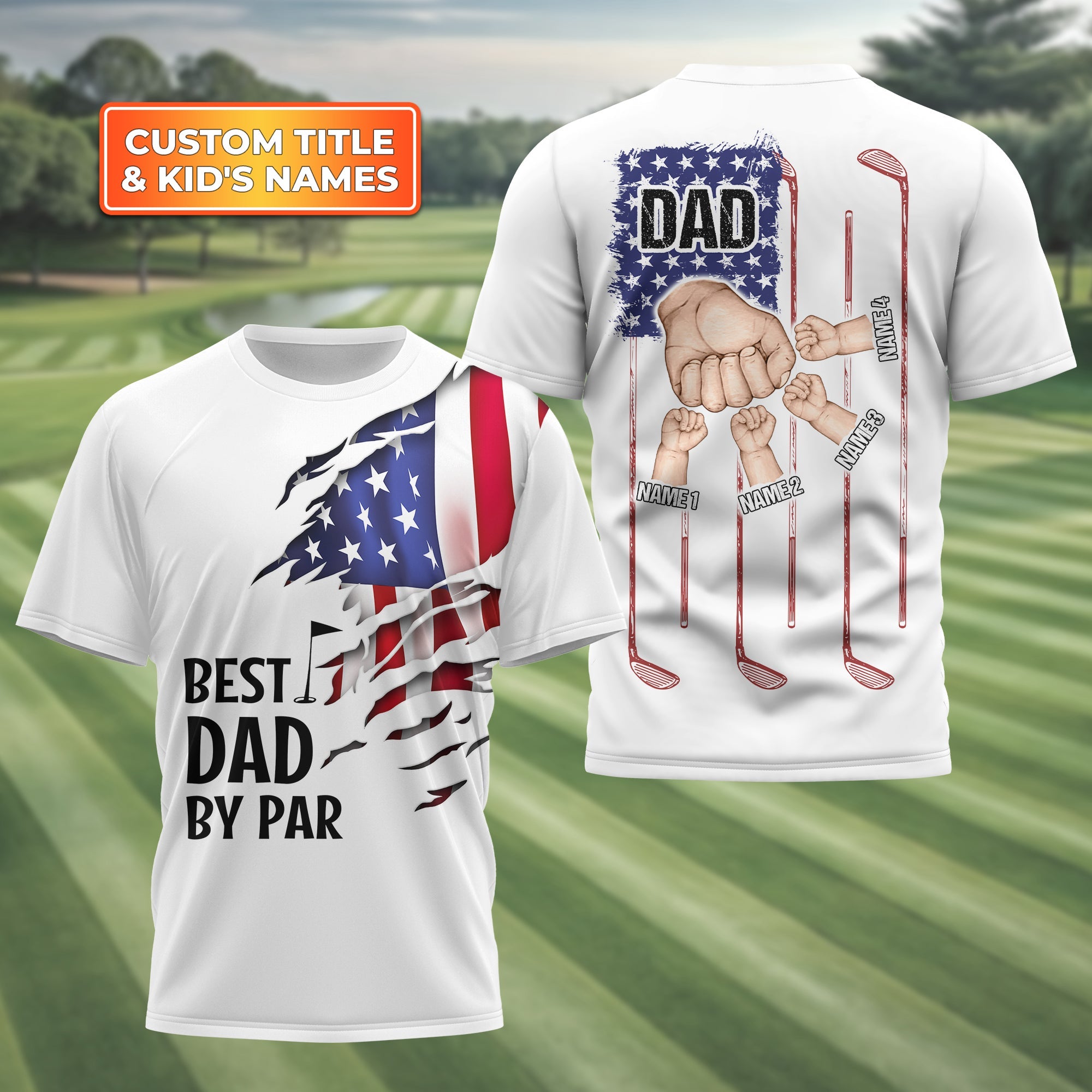 Best Dad By Par Custom Golf Polo Shirt, Gift For Golfers, Golf Gift For Men