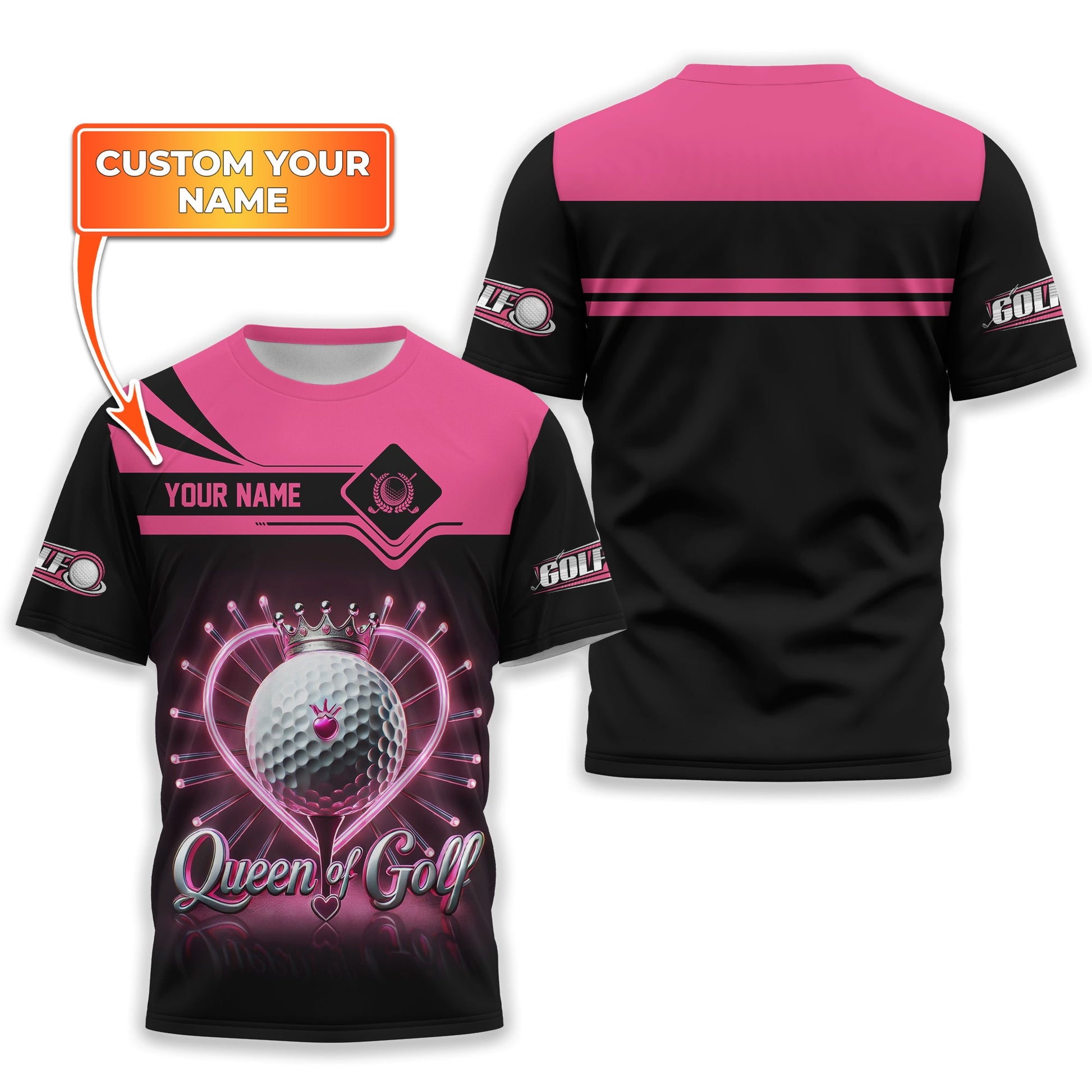 Queen Of Golf Custom Womens Golf Polo Shirt, Golfing Apparel, Womens Golf Gifts