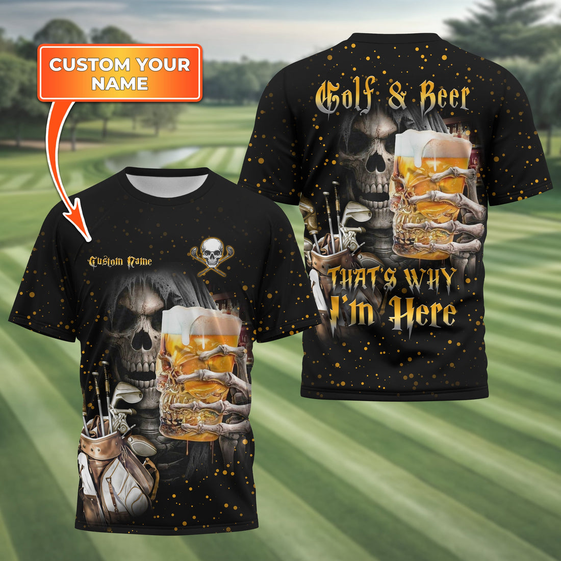 Golf And Beer Personalized Polo Golf Shirt, Gift For Golfers, Golf Gift Ideas