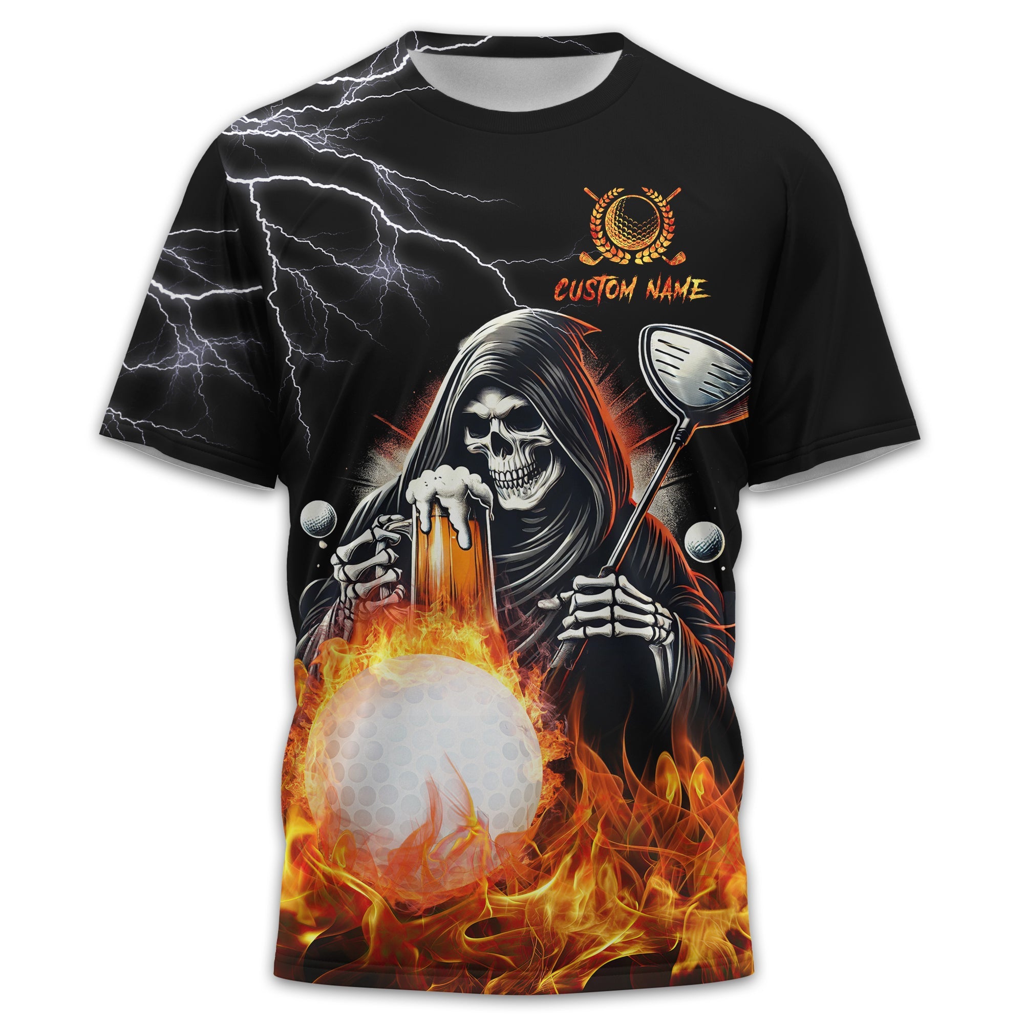 Golf & Beer Thats Why Im Here Custom Golf Shirt, Personalized Golf Shirt, Unique Gift For Golfer