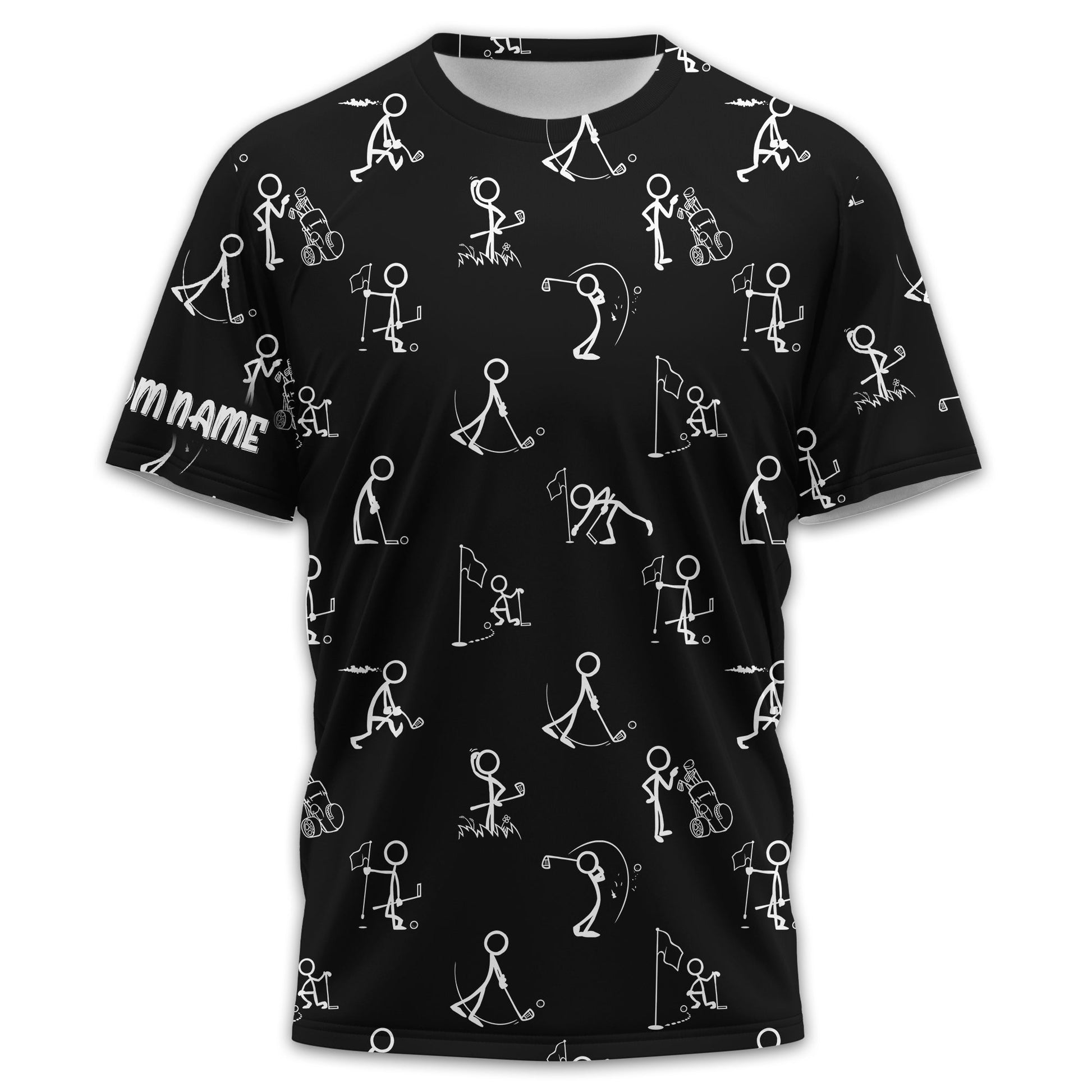 Funny Stick Figure Golf Polo Shirt, Gift For Golfers, Golf Gift For Him
