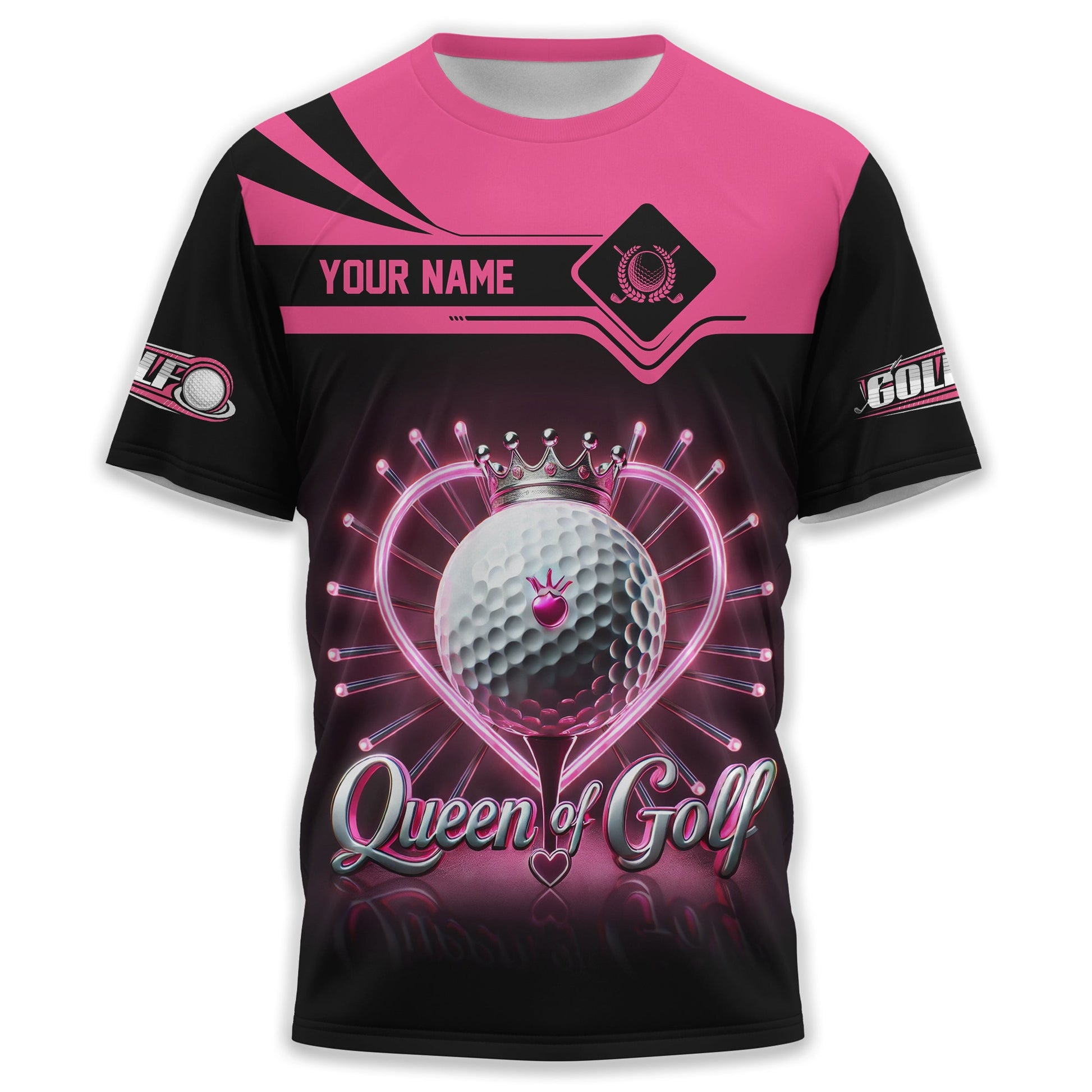 Queen Of Golf Custom Womens Golf Polo Shirt, Golfing Apparel, Womens Golf Gifts