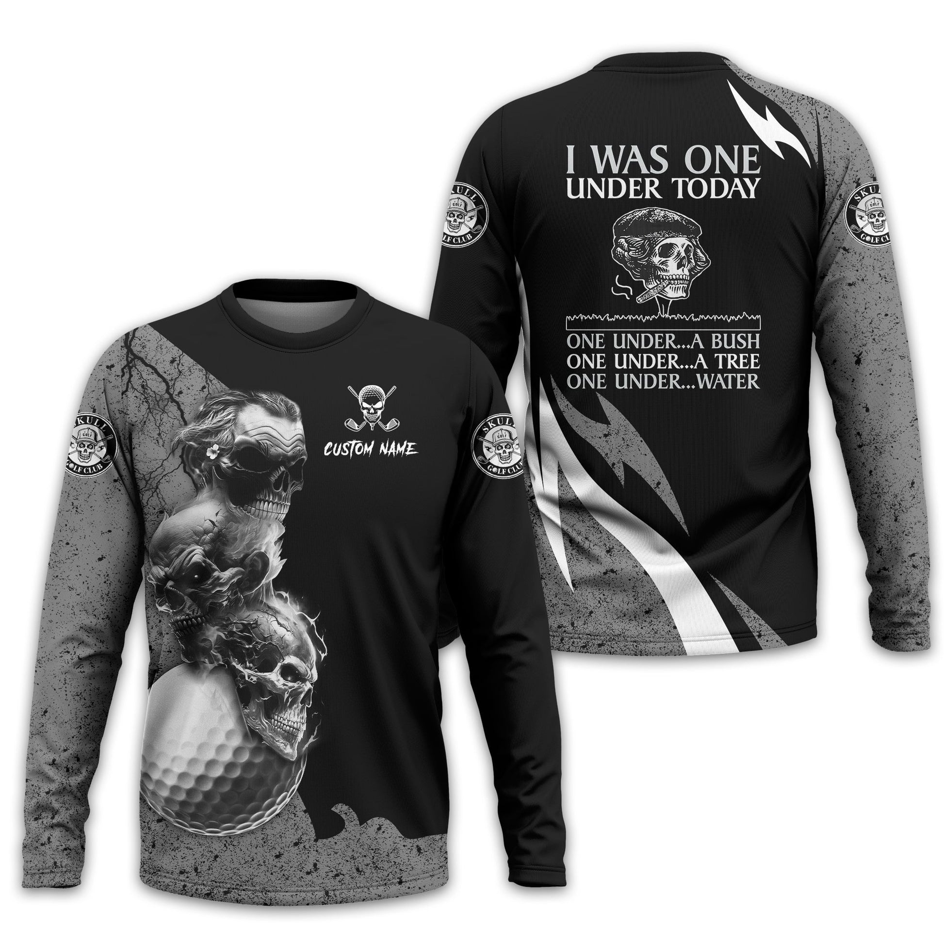 I Was One Under Today Custom Golf Polo Shirt, Skull Golf Shirt, Gift For Golfers, Funny Golf Polo Shirt