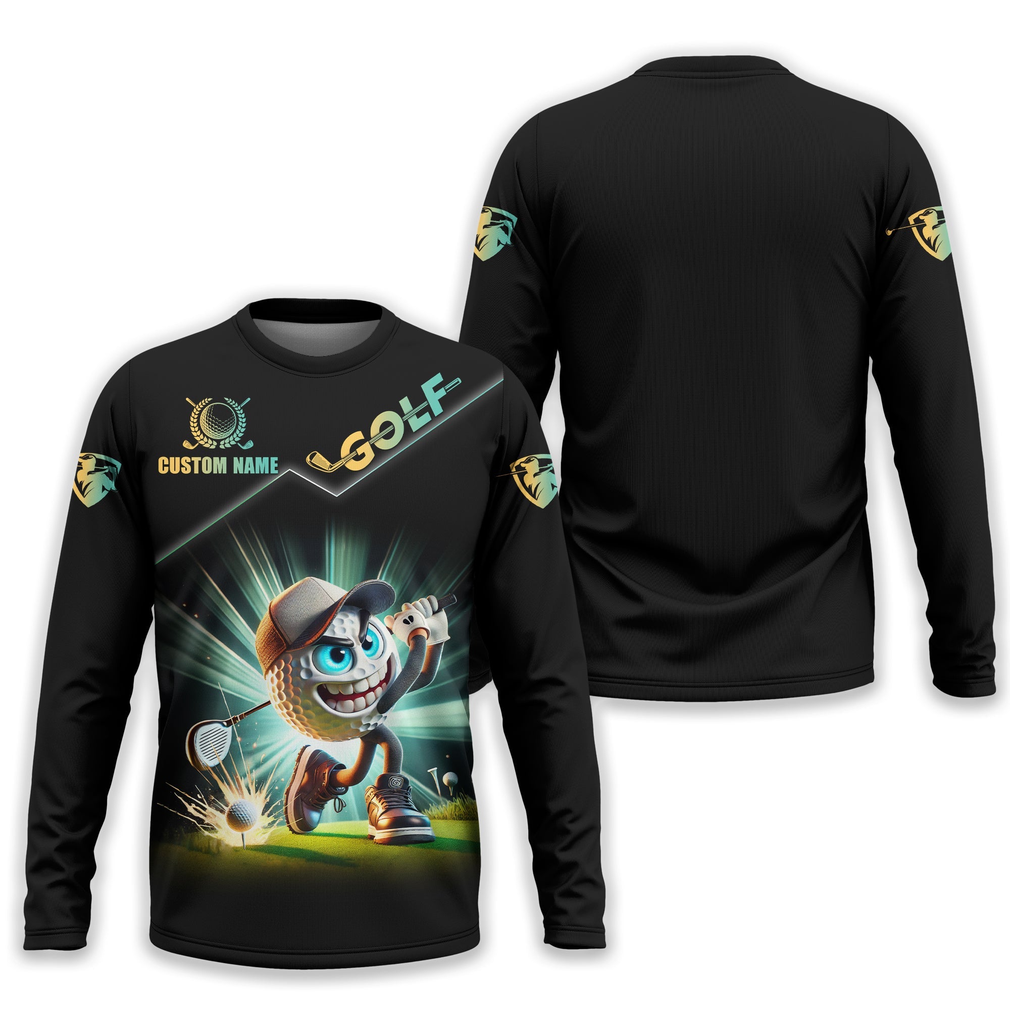 Funny Golf Ball, Custom Funny 3D Men's Golf Polo Shirt, Golfing Apparel, Gift For Golfers