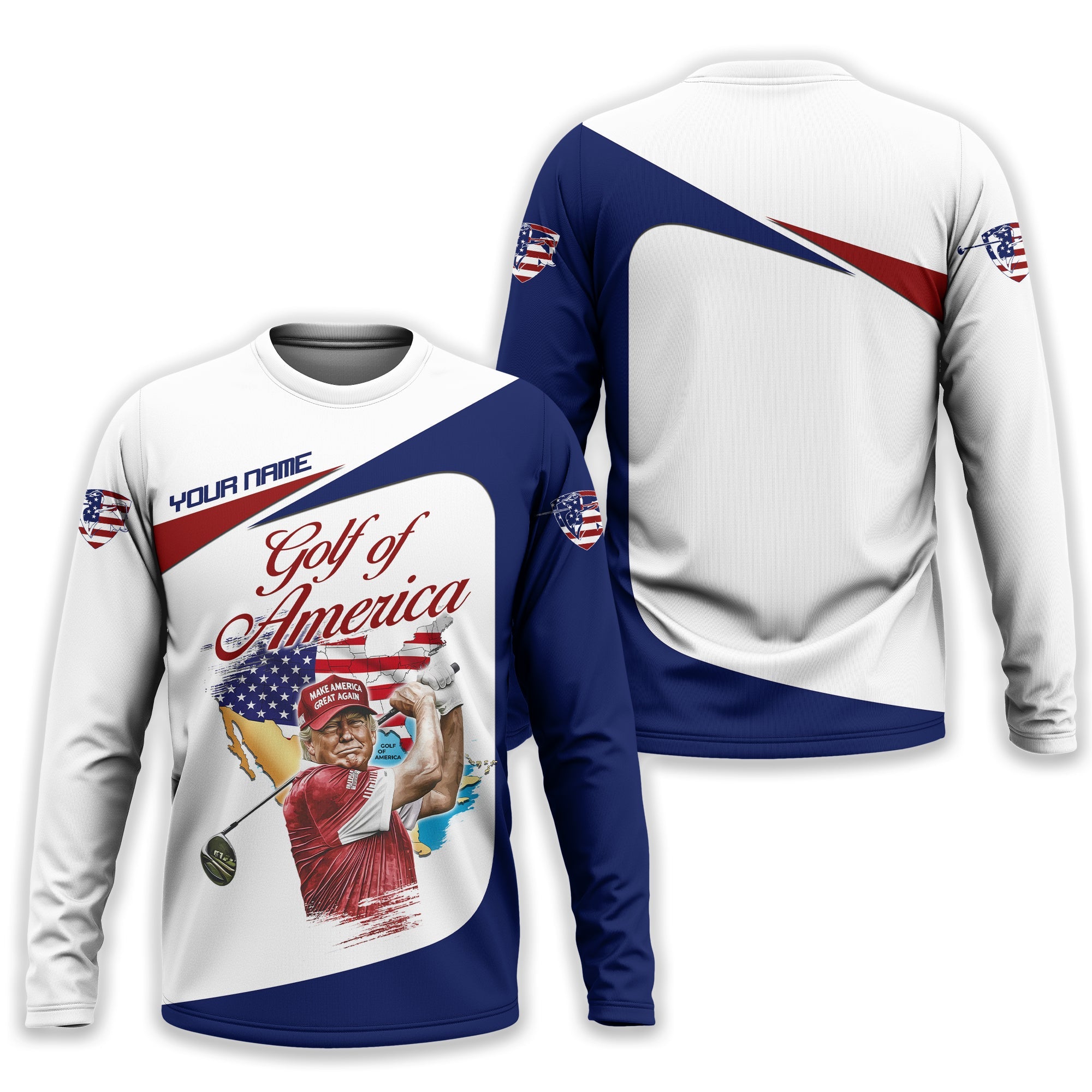 Trump Golf Of America Custom Men's Golf Polo Shirt, Golfing Apparel, Gift For Golfers