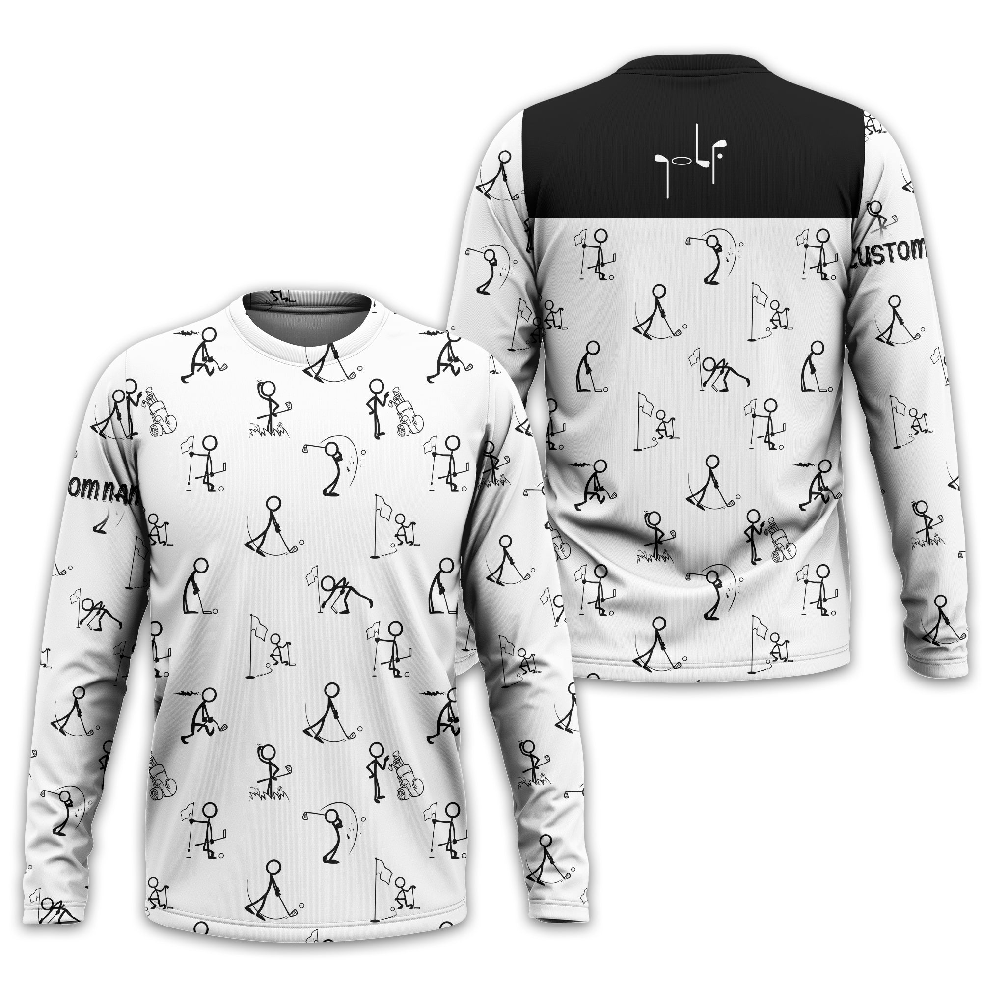 Funny Stick Figure Golf Polo Shirt, Gift For Golfers, Golf Gift For Men