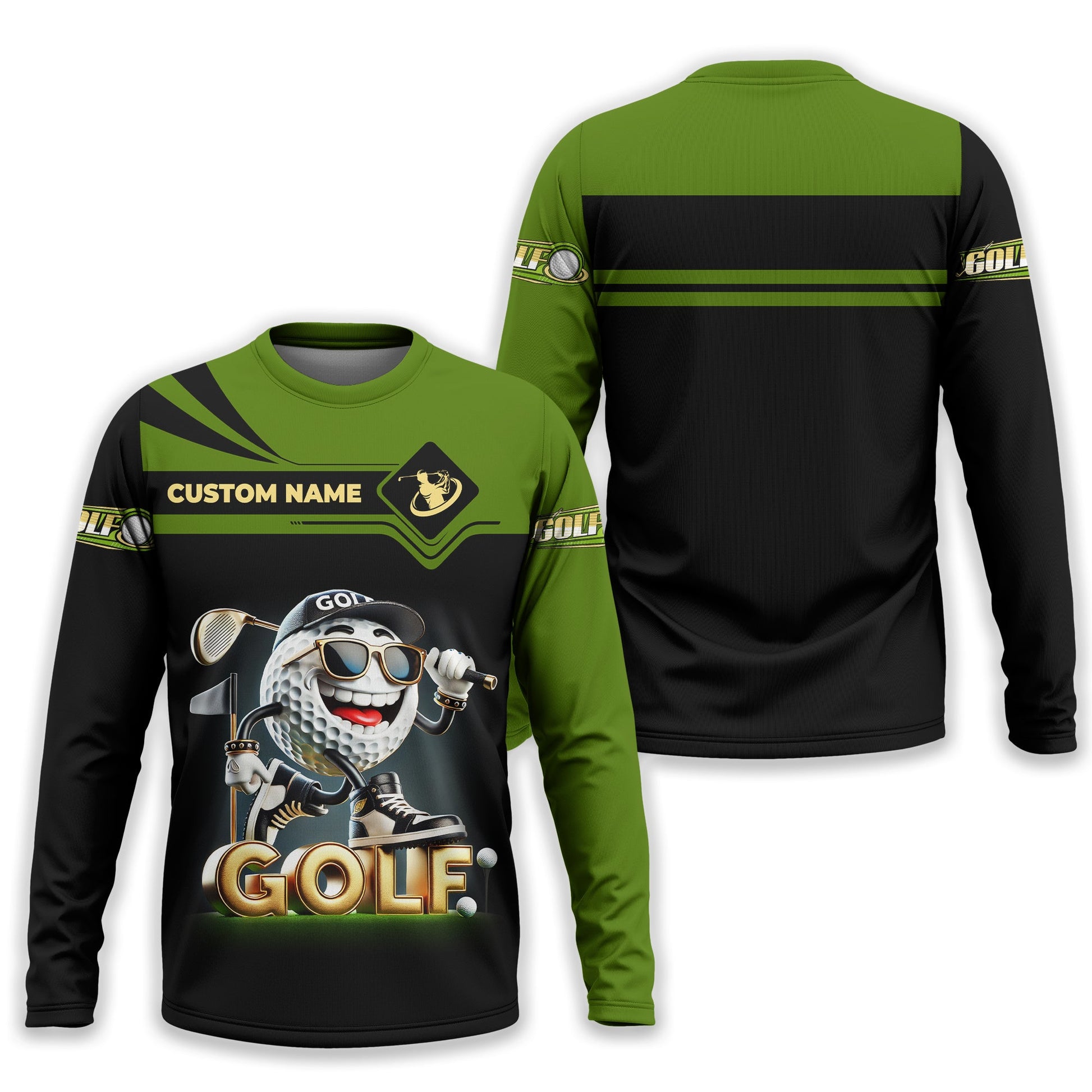 Funny Golf Ball Shirt, Custom Men's Golf Polo Shirt, Golfing Apparel, Funny Golf Polos, Gift For Golfers