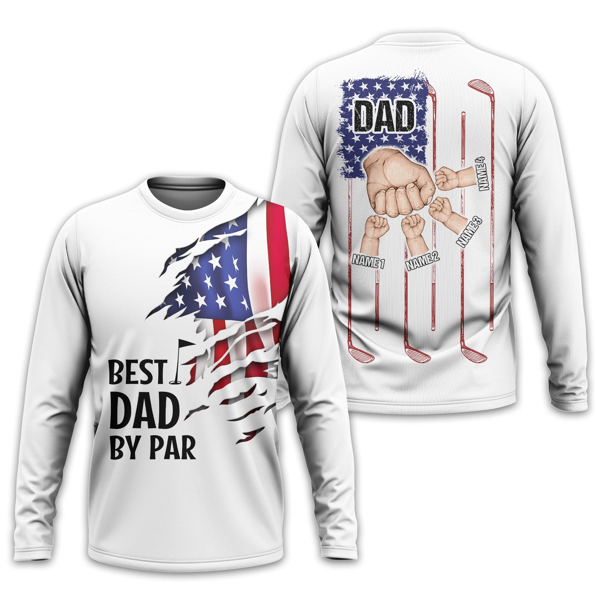 Best Dad By Par Custom Golf Polo Shirt, Gift For Golfers, Golf Gift For Men