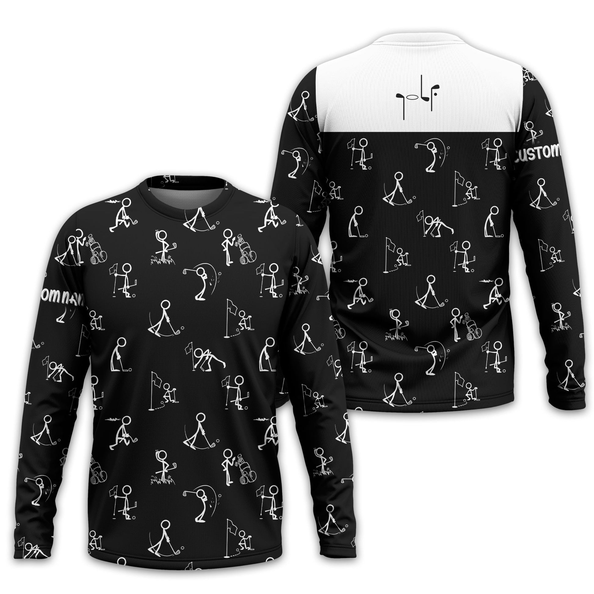 Funny Stick Figure Golf Polo Shirt, Gift For Golfers, Golf Gift For Him