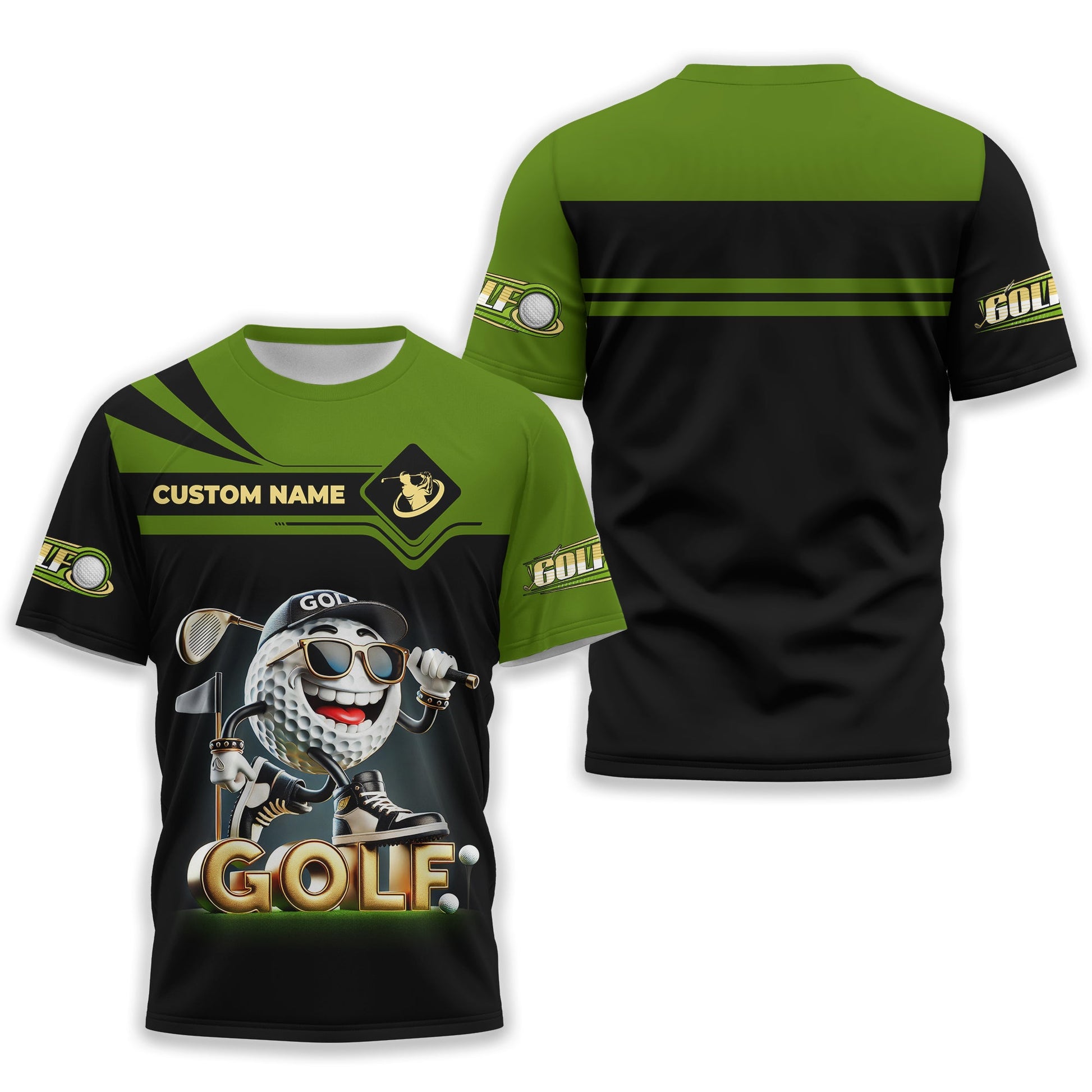 Funny Golf Ball Shirt, Custom Men's Golf Polo Shirt, Golfing Apparel, Funny Golf Polos, Gift For Golfers