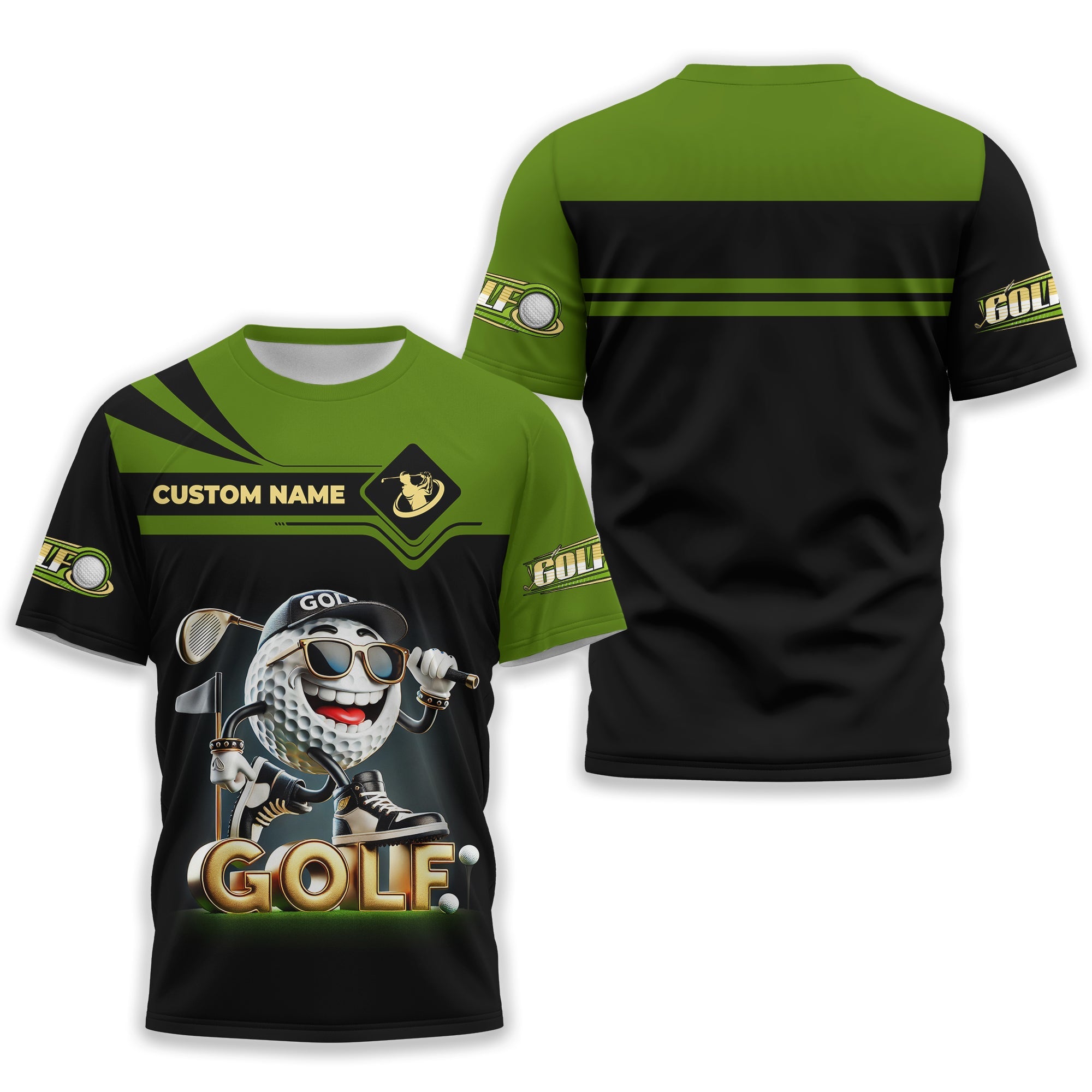 Funny Golf Ball Shirt, Custom Men's Golf Polo Shirt, Golfing Apparel, Funny Golf Polos, Gift For Golfers