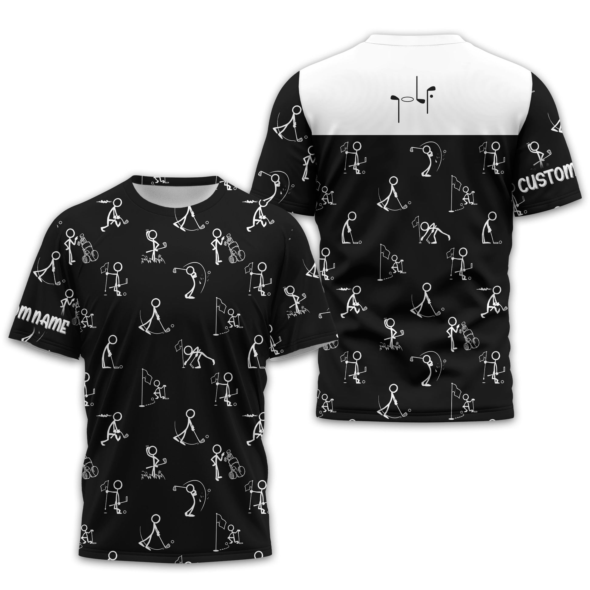 Funny Stick Figure Golf Polo Shirt, Gift For Golfers, Golf Gift For Him