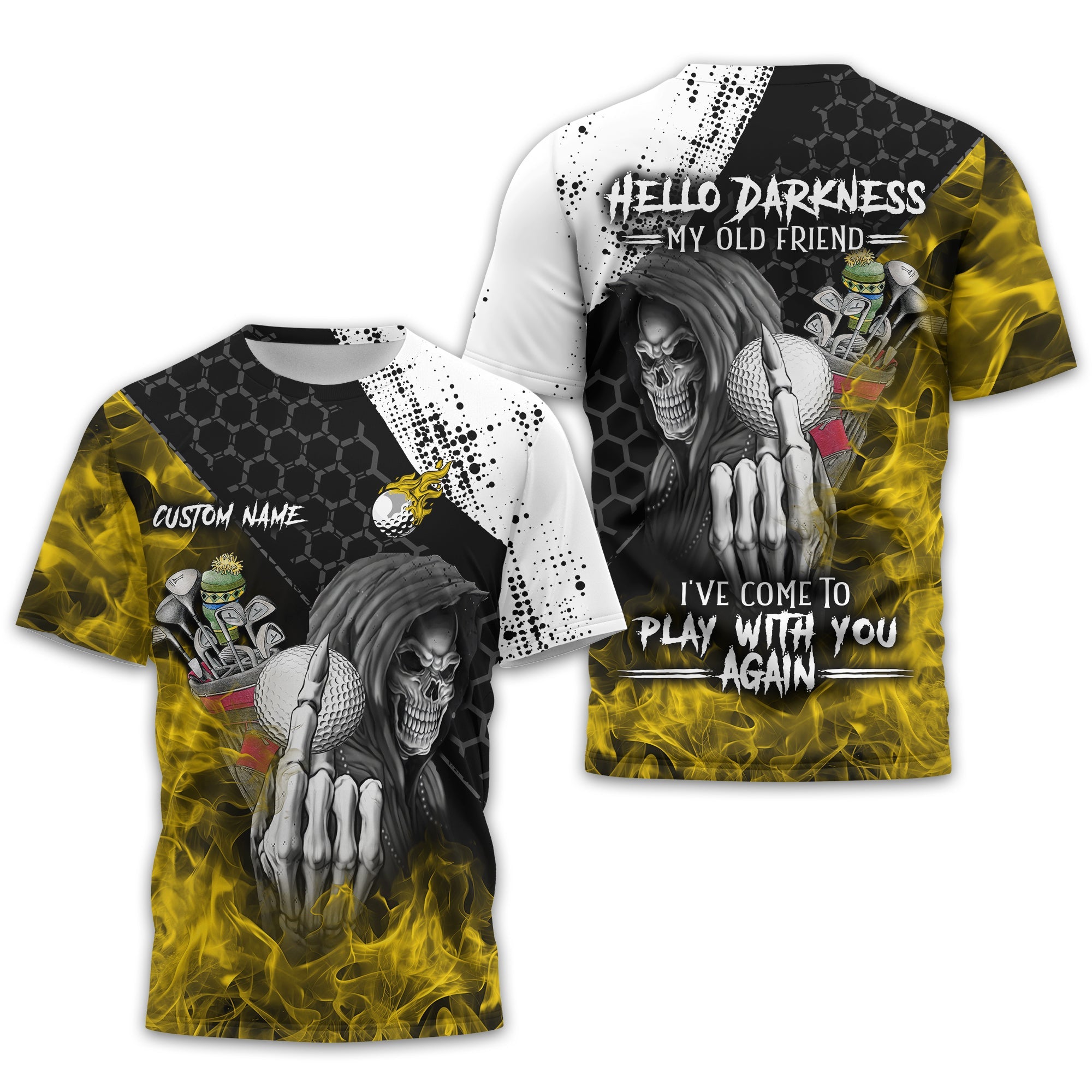 Hello Darkness My Old Friend Custom Golf Shirt, Present For Golfer