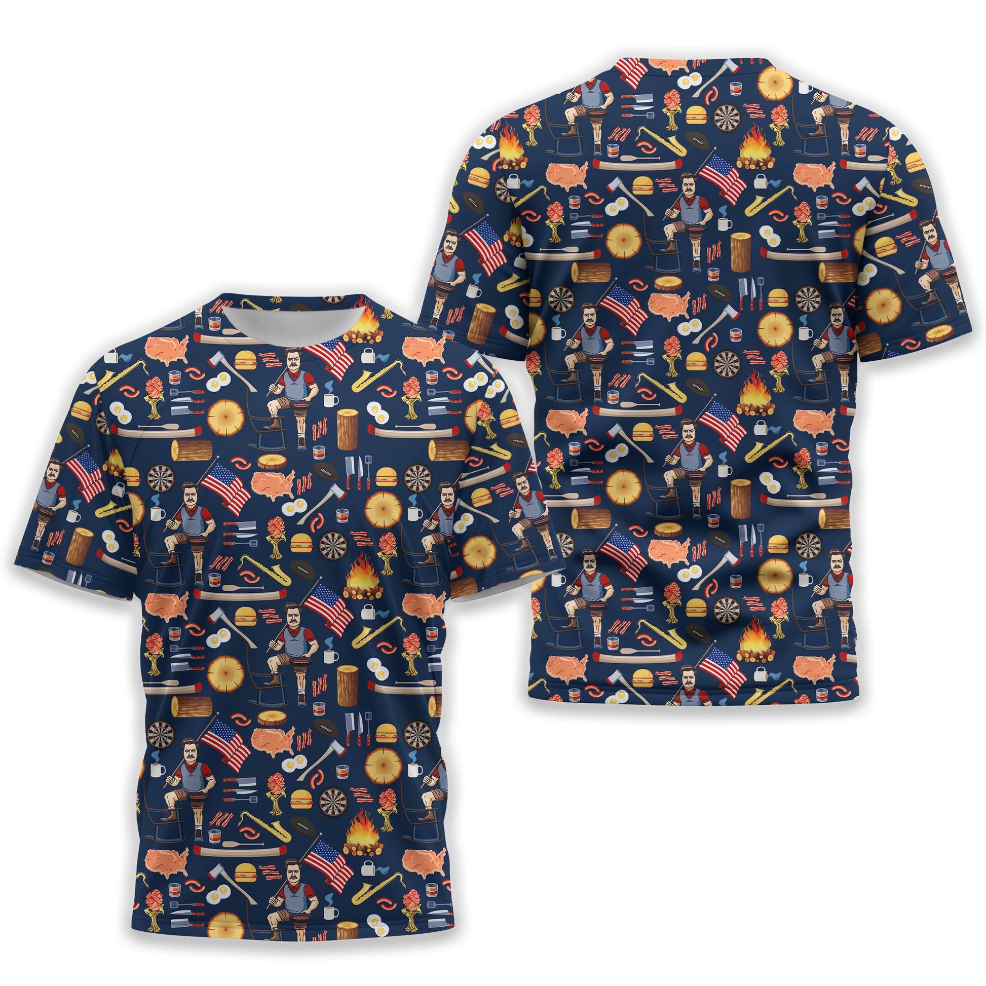 Ron Swanson Men's Golf Polo Shirt, Golfing Apparel, Gift For Golfers