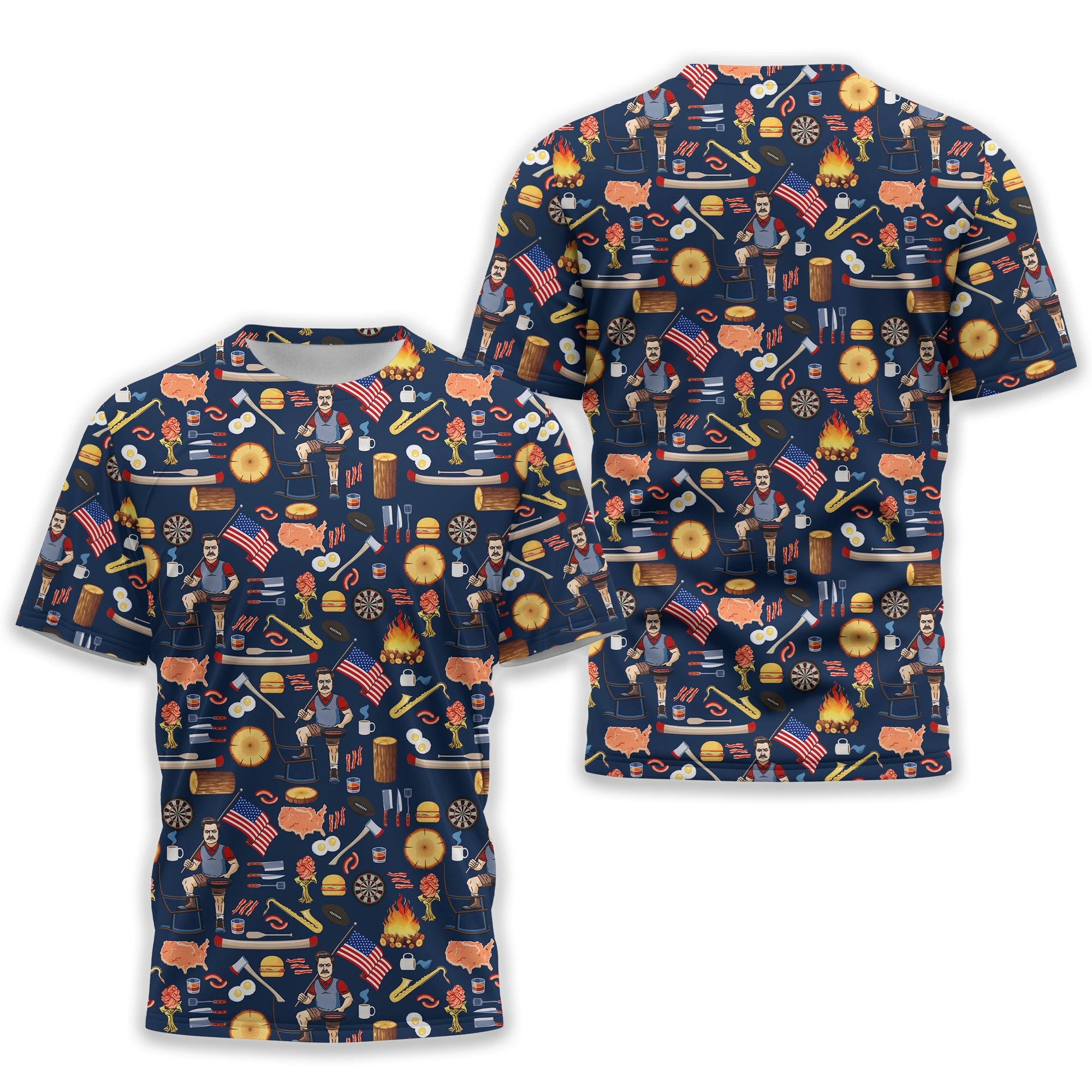 Ron Swanson Men's Golf Polo Shirt, Golfing Apparel, Gift For Golfers