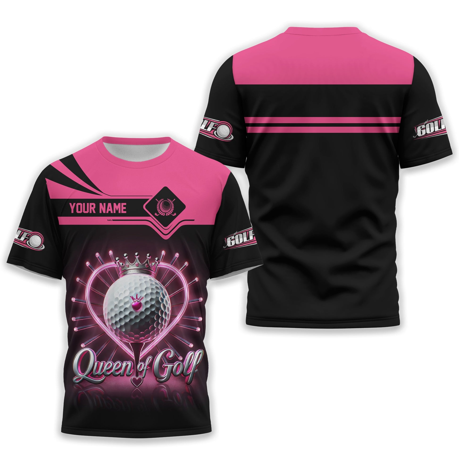 Queen Of Golf Custom Womens Golf Polo Shirt, Golfing Apparel, Womens Golf Gifts