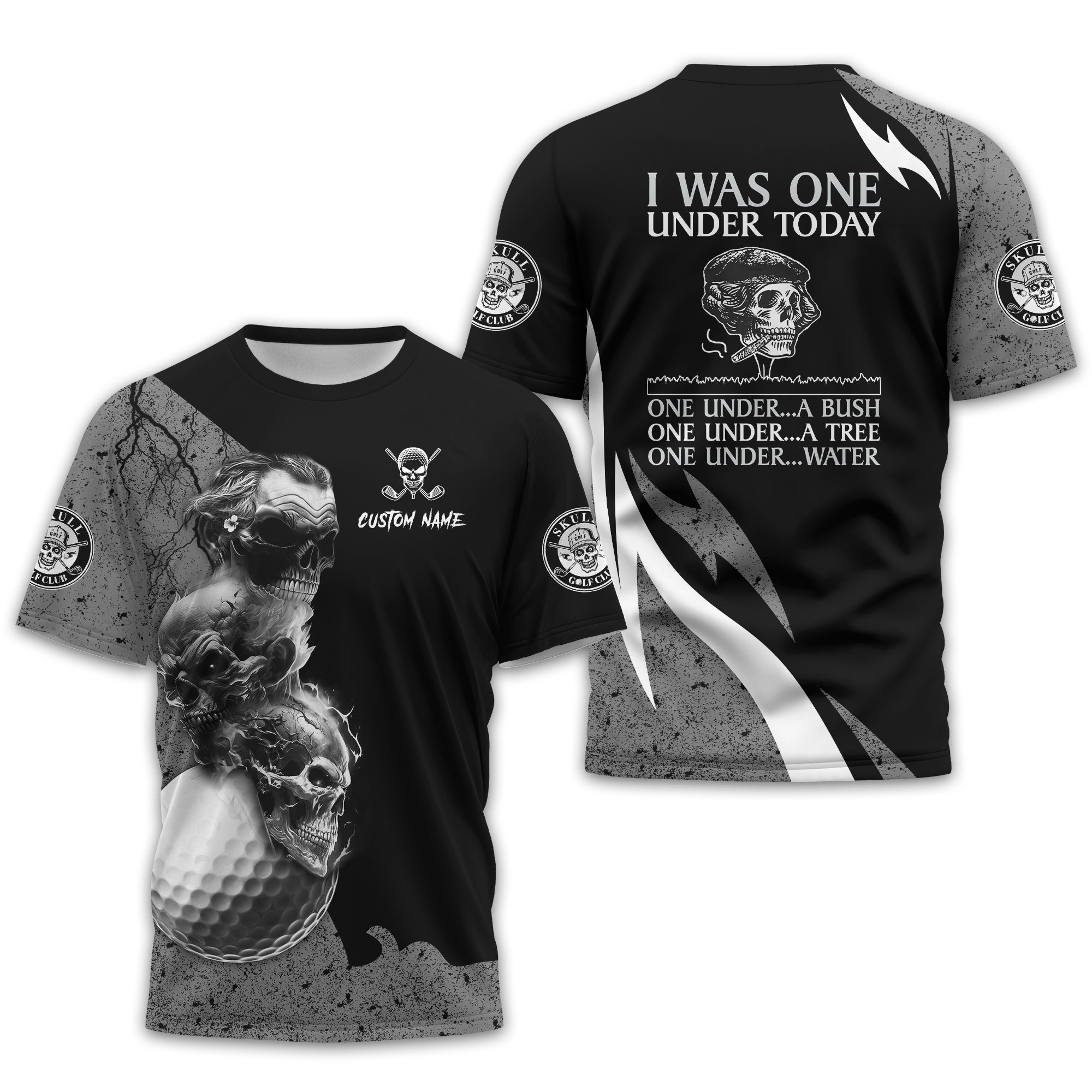 I Was One Under Today Custom Golf Polo Shirt, Skull Golf Shirt, Gift For Golfers, Funny Golf Polo Shirt