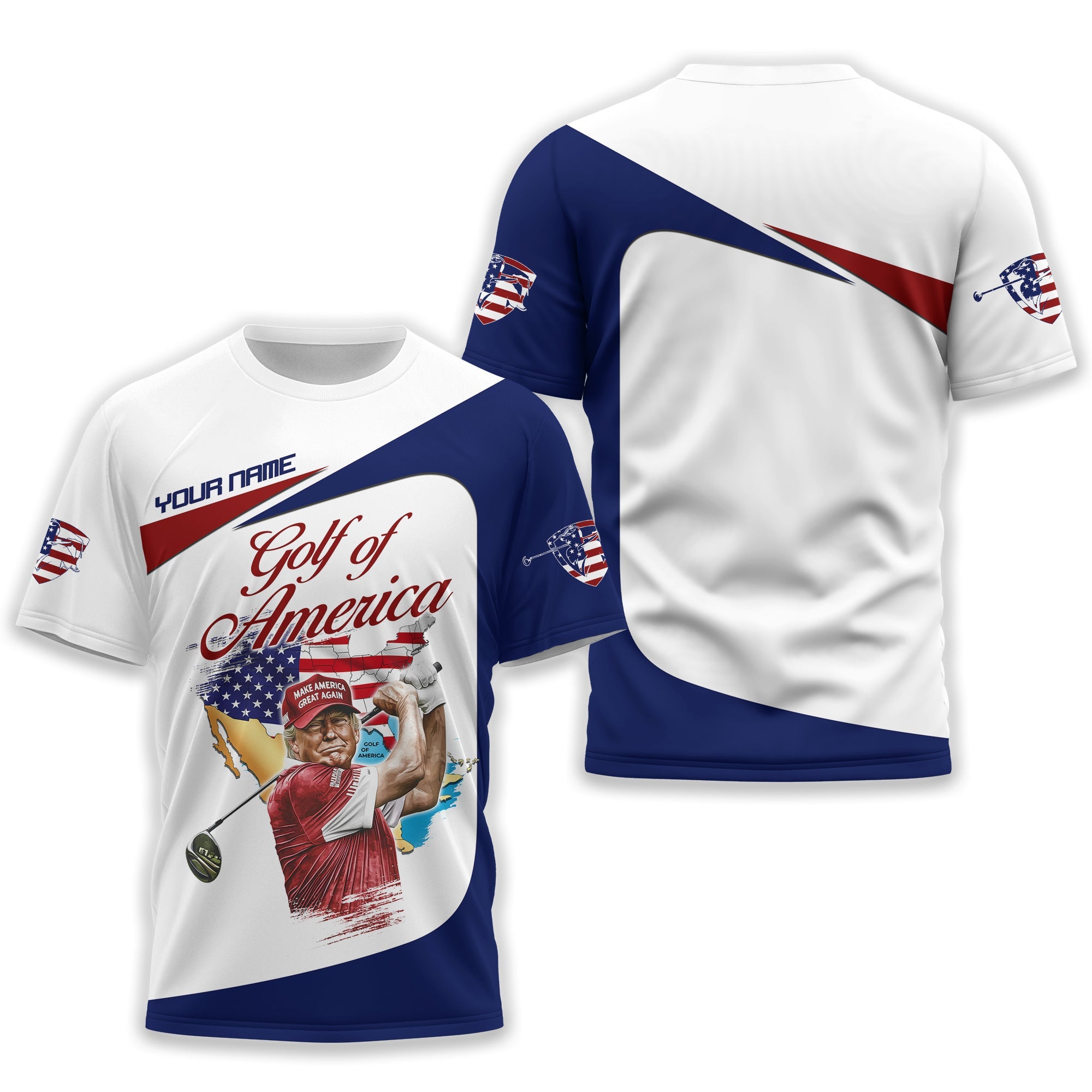 Trump Golf Of America Custom Men's Golf Polo Shirt, Golfing Apparel, Gift For Golfers