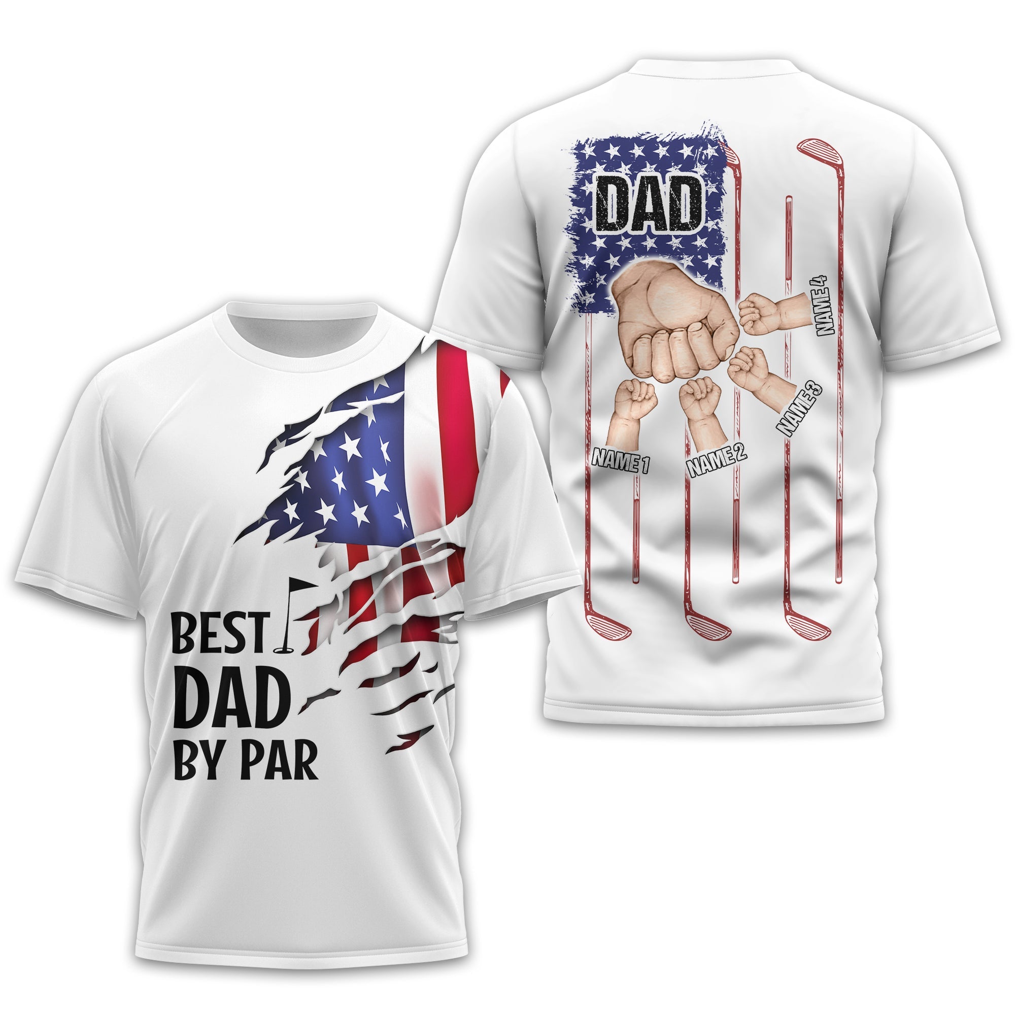 Best Dad By Par Custom Golf Polo Shirt, Gift For Golfers, Golf Gift For Men