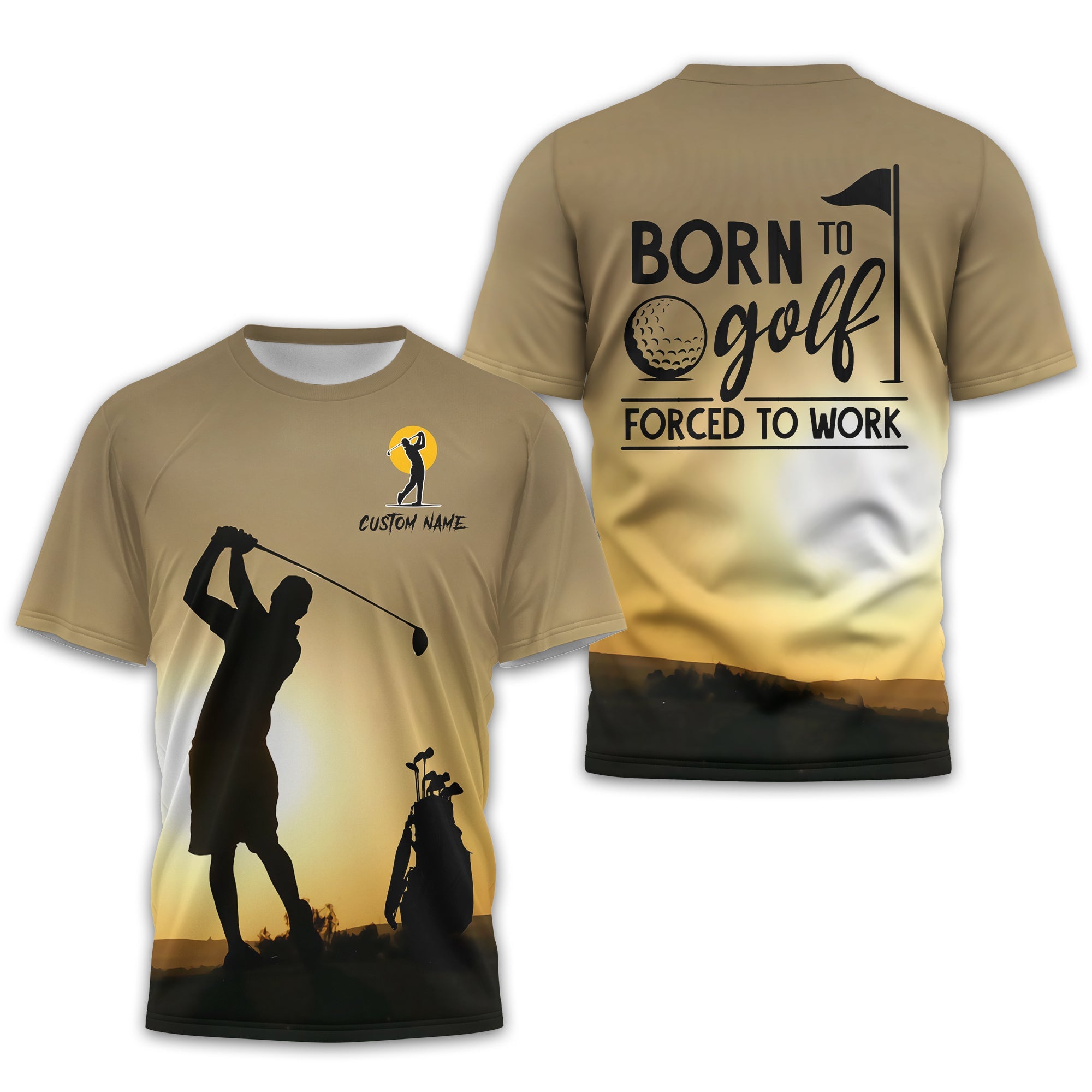 Born To Golf Forced To Work Custom Golf Polo Shirt, Golf Shirt, Gift For Golfers