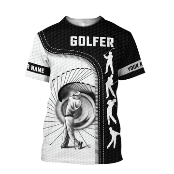 Golfer Swing Custom Name Golf Polo Shirt, Golf Apparel, Golf Gift For Men
