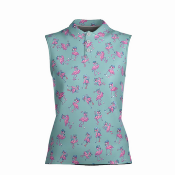 Flamingo Golf Shirt, Animal Print Golf Shirt, Ladies Long Sleeve Golf Shirts, Funny Golf Shirts For Ladies