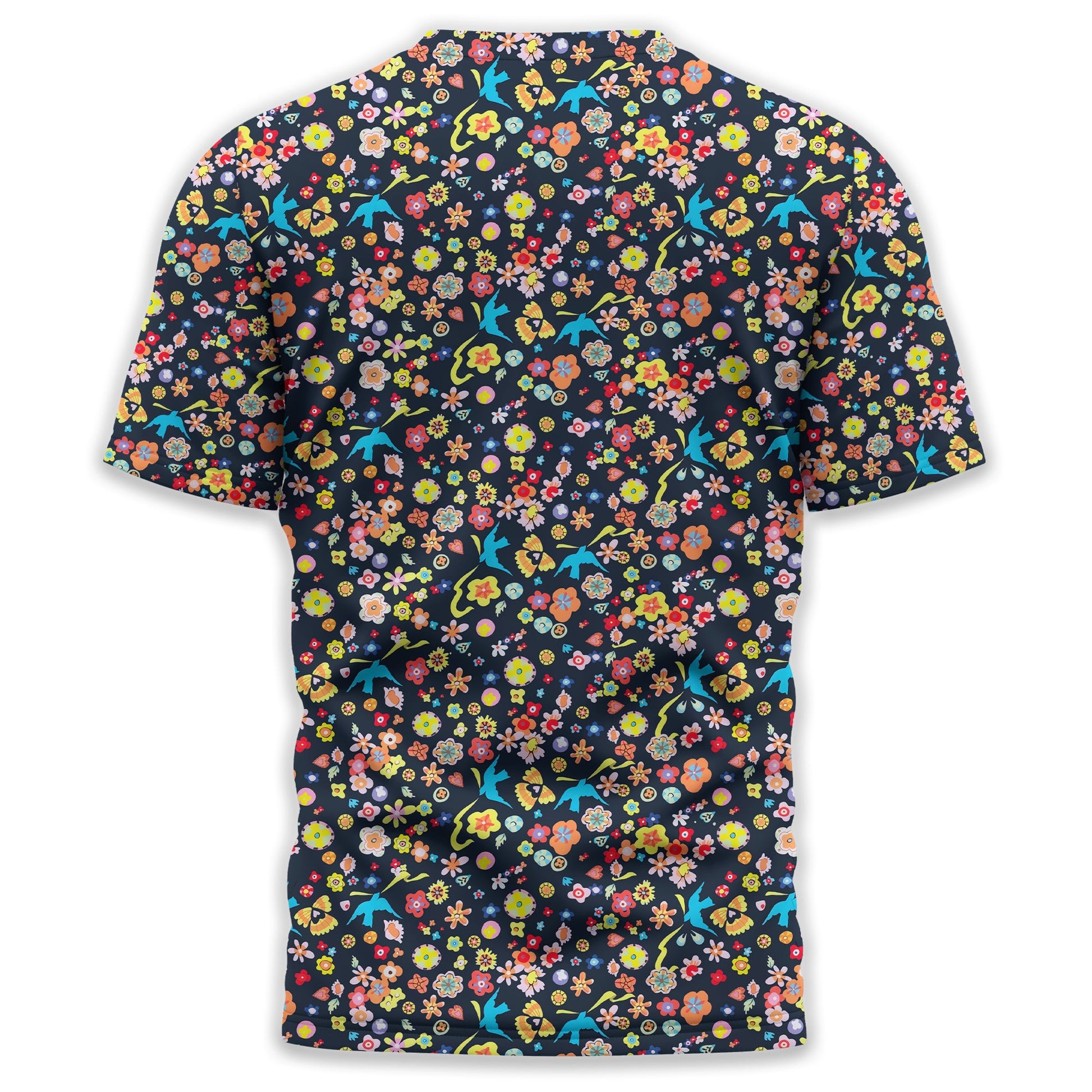 Floral Swallows Men's Golf Polo Shirt, Golfing Apparel, Gift For Golfers