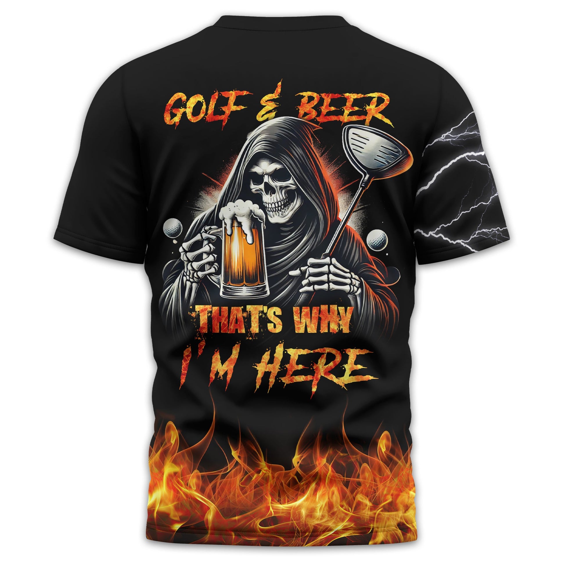 Golf & Beer Thats Why Im Here Custom Golf Shirt, Personalized Golf Shirt, Unique Gift For Golfer