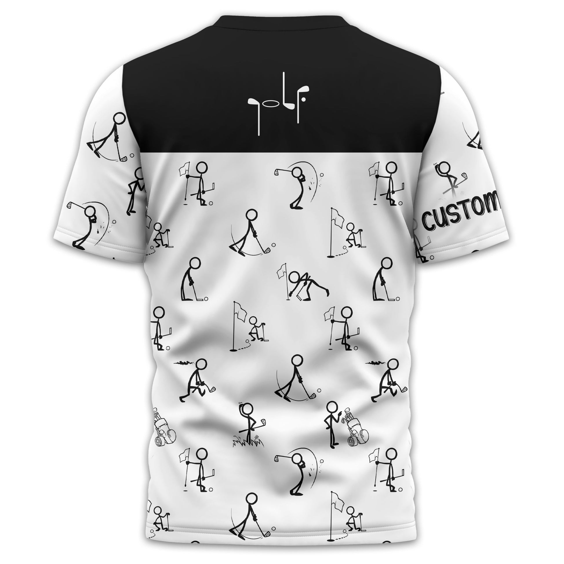 Funny Stick Figure Golf Polo Shirt, Gift For Golfers, Golf Gift For Men