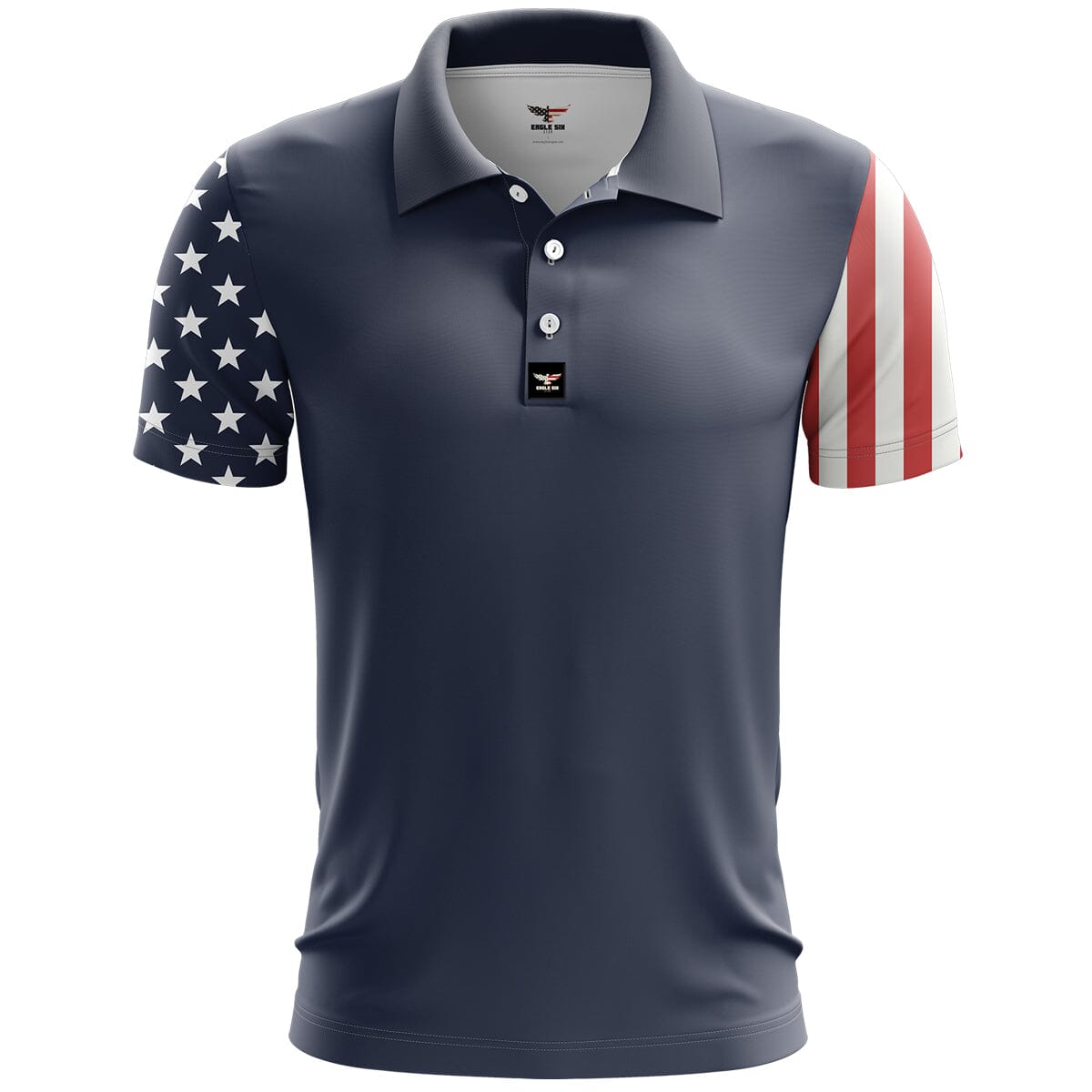 American Flag Golf Polo Shirt, Mens Golf Gift, Patriotic Golf Shirt