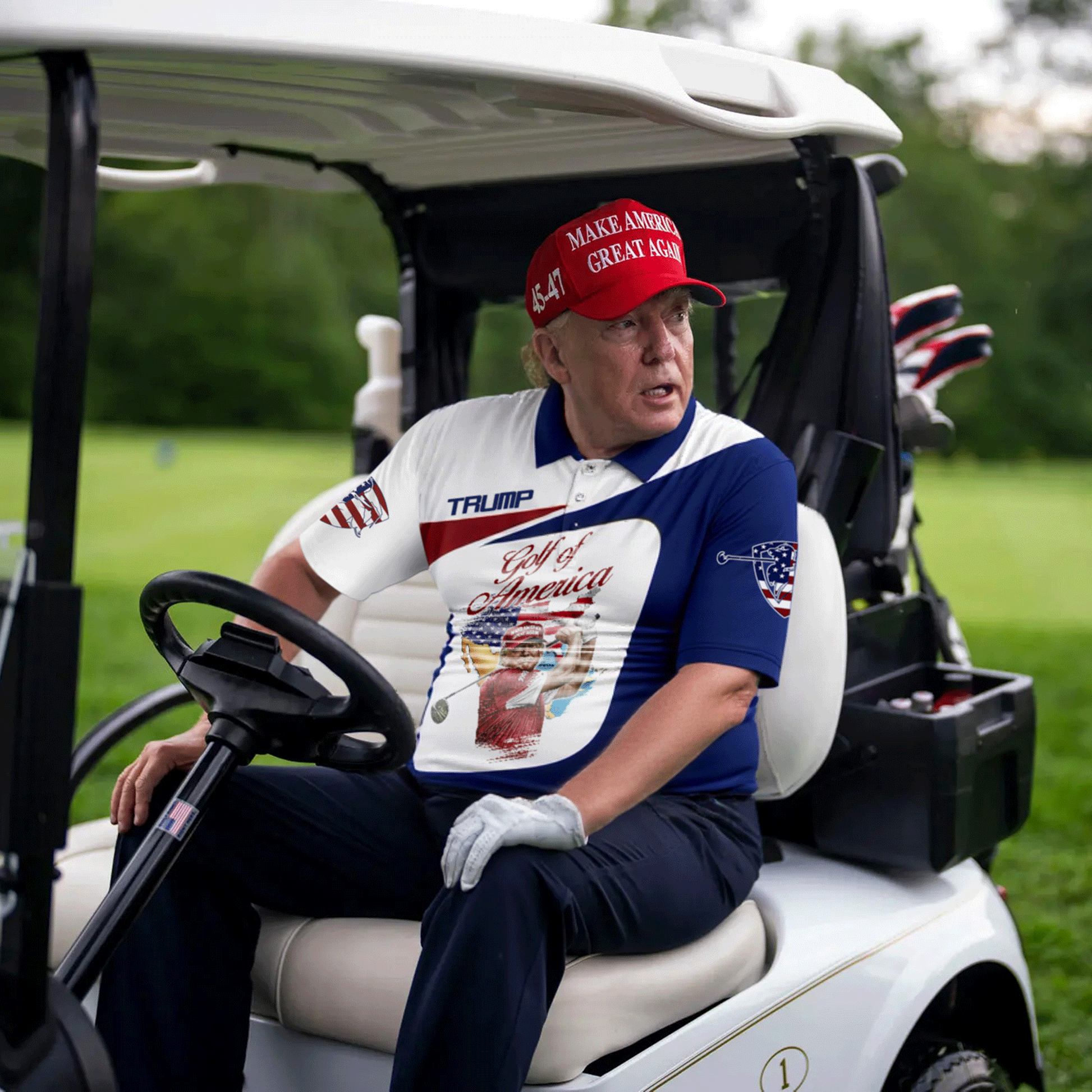 Trump Golf Of America Custom Men's Golf Polo Shirt, Golfing Apparel, Gift For Golfers