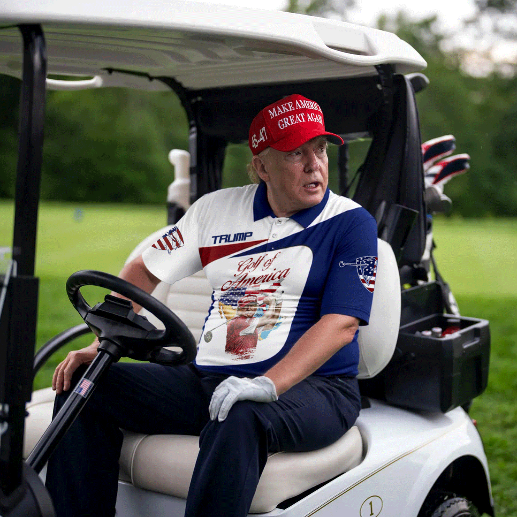 Trump Golf Of America Custom Men's Golf Polo Shirt, Golfing Apparel, Gift For Golfers