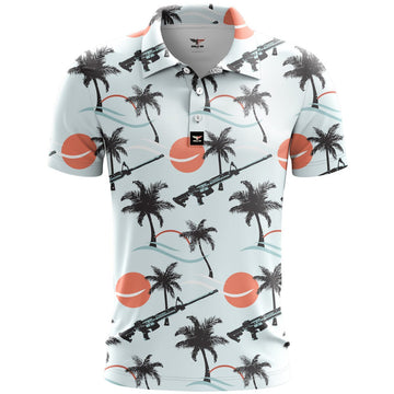 Tropical Heat Golf Polo Shirt, Mens Golf Gift, Funny Golf Shirt
