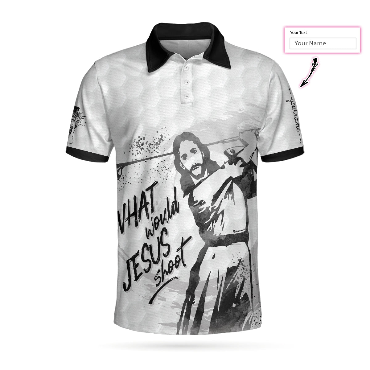 What Would Jesus Shoot Polo Golf Shirt, Golfing Apparel, Golf Clothing, Mens Golf Gift