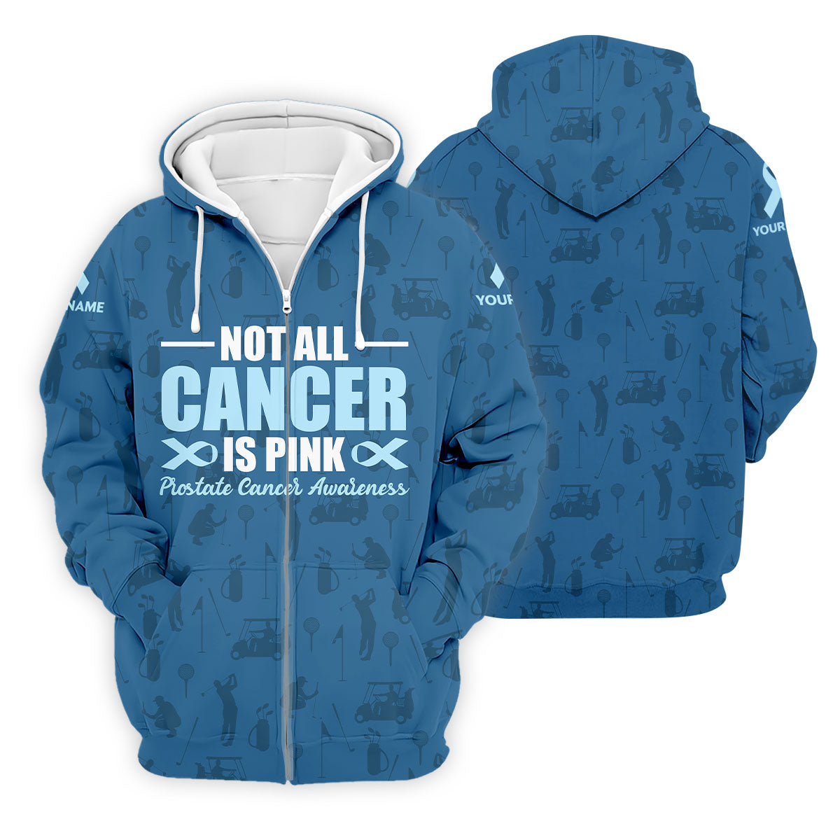 Not All Cancer Is Pink Prostate Cancer Awareness Golf Tops For Men, Mens Golf Polo Shirts